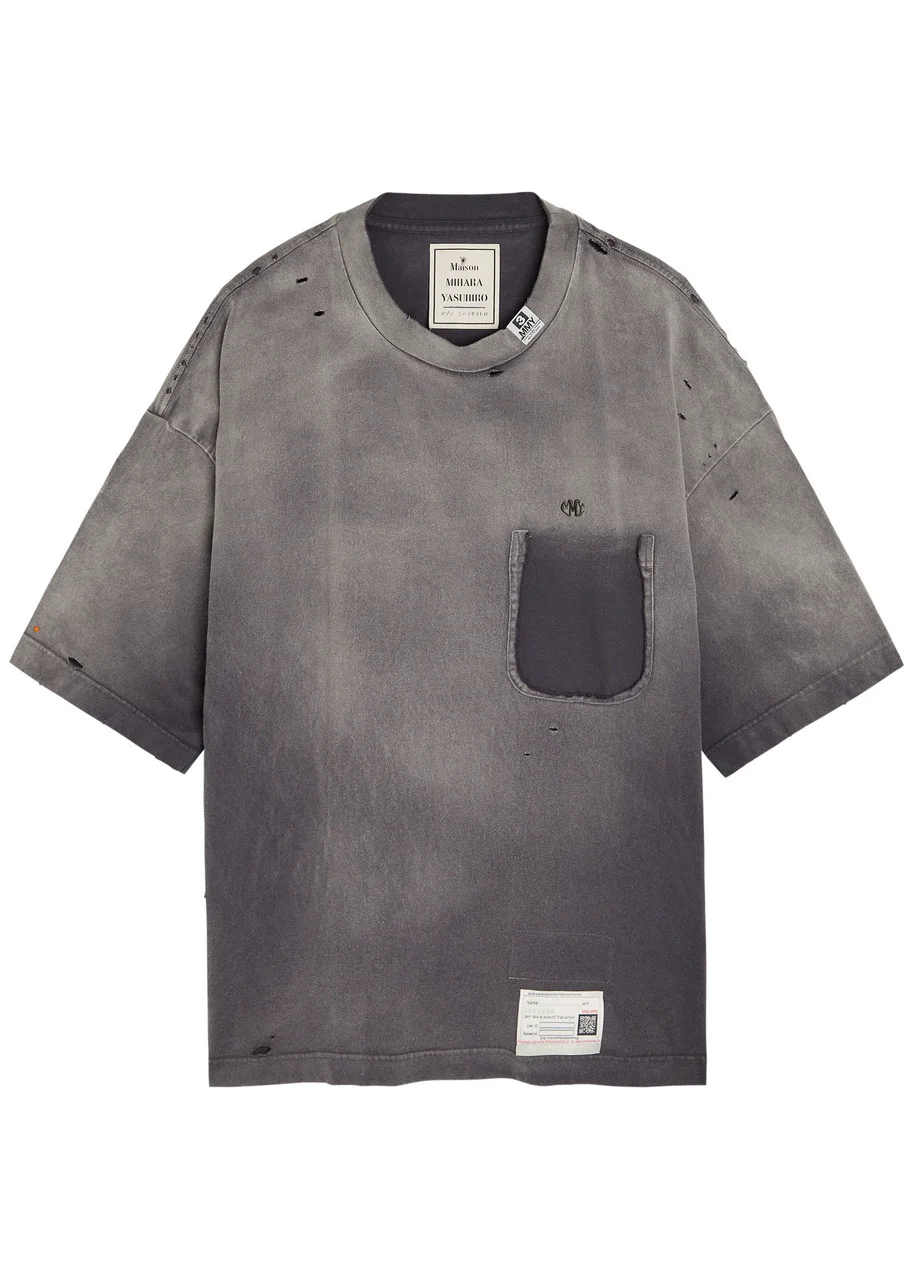 Maison Mihara Yasuhiro Distressed Cotton T-shirt - 1