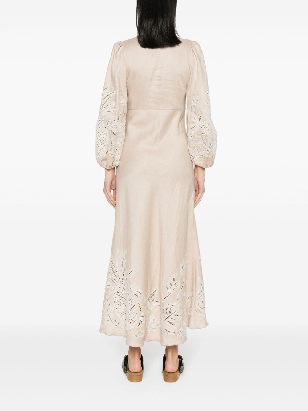 embroidered linen dress - 4