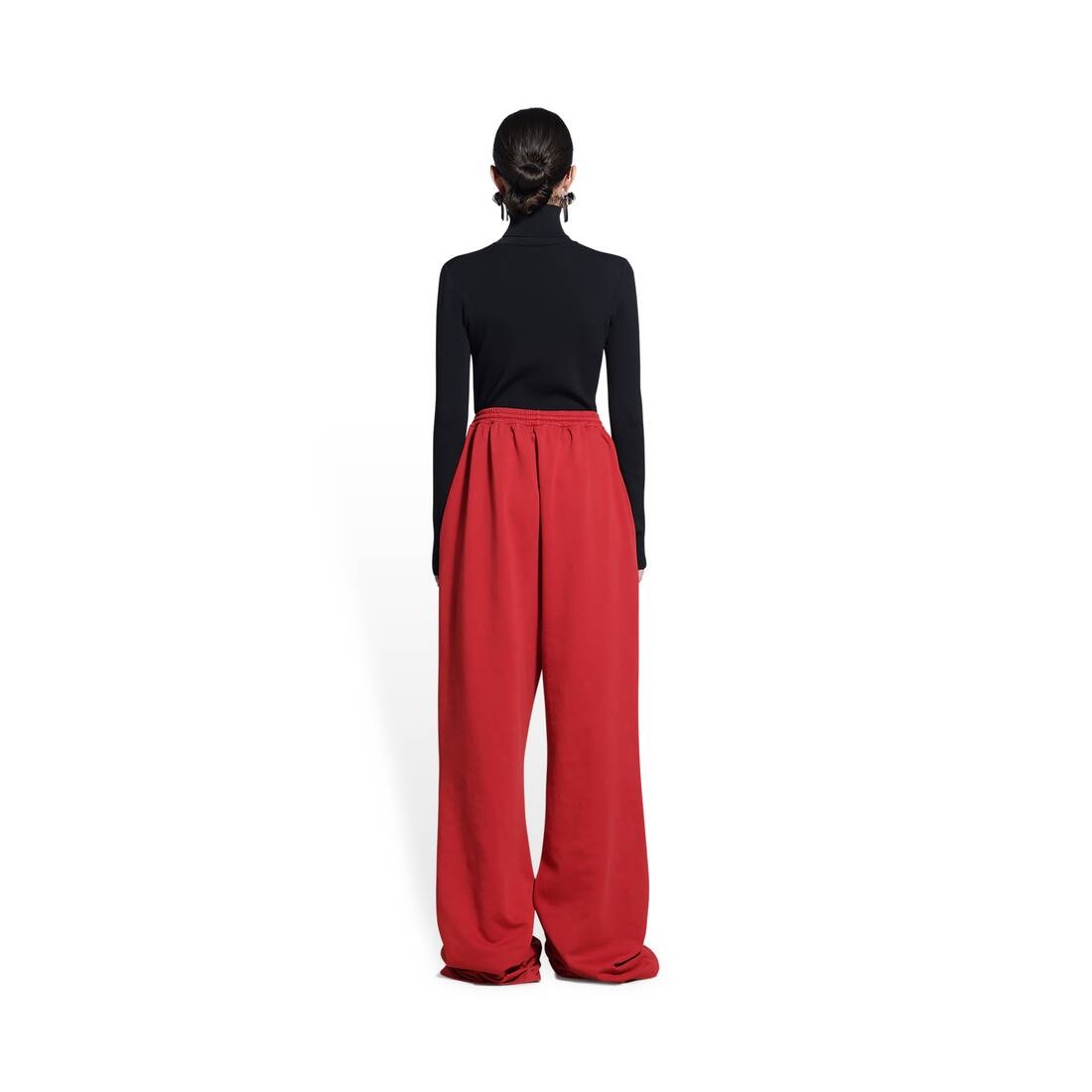 Women's Baggy Pants in Red - 4