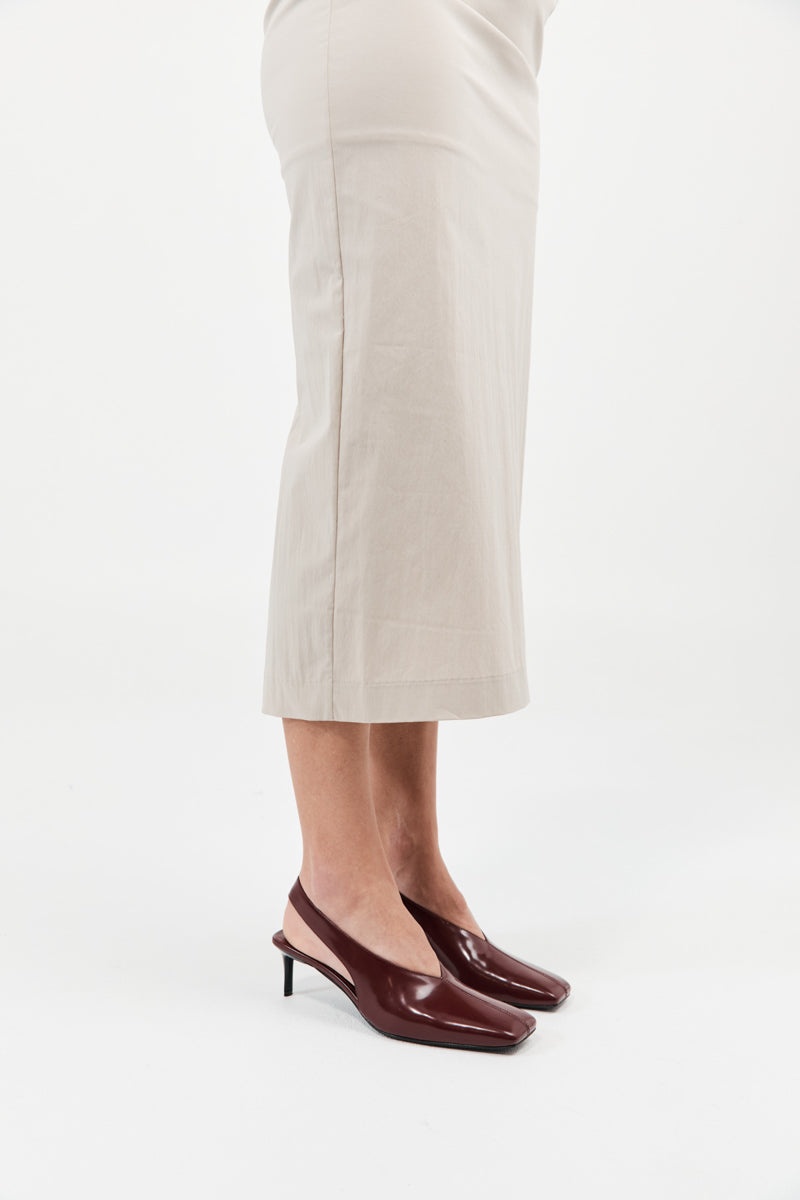 Square Toe Sling Back Heel - Plum - 6