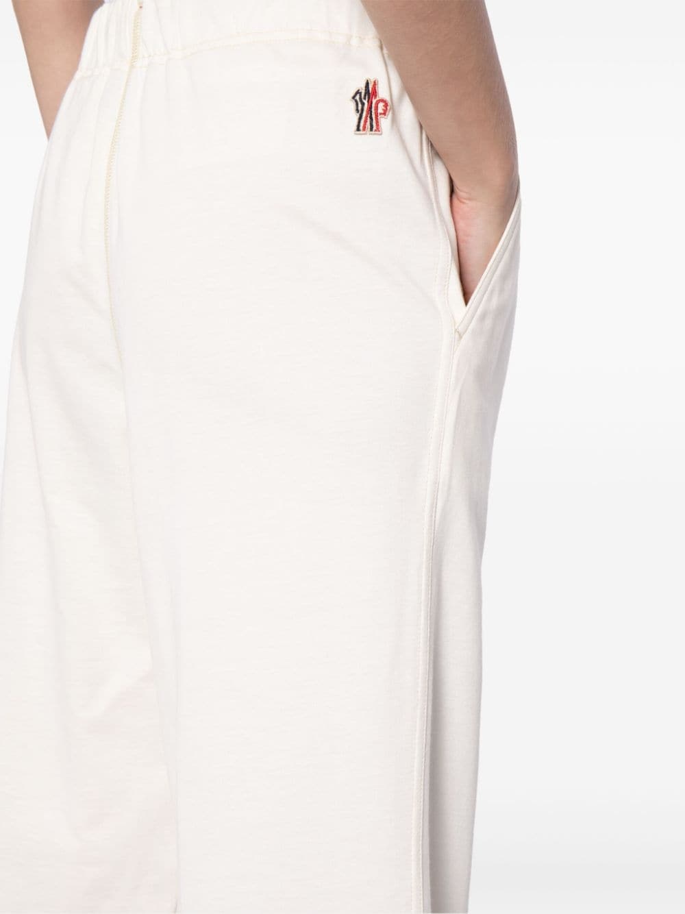 elasticated-waist cotton track pants - 5