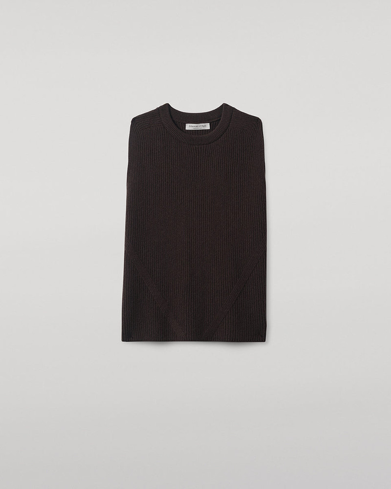 Sleeveless Brown Cashmere Tank Top 1