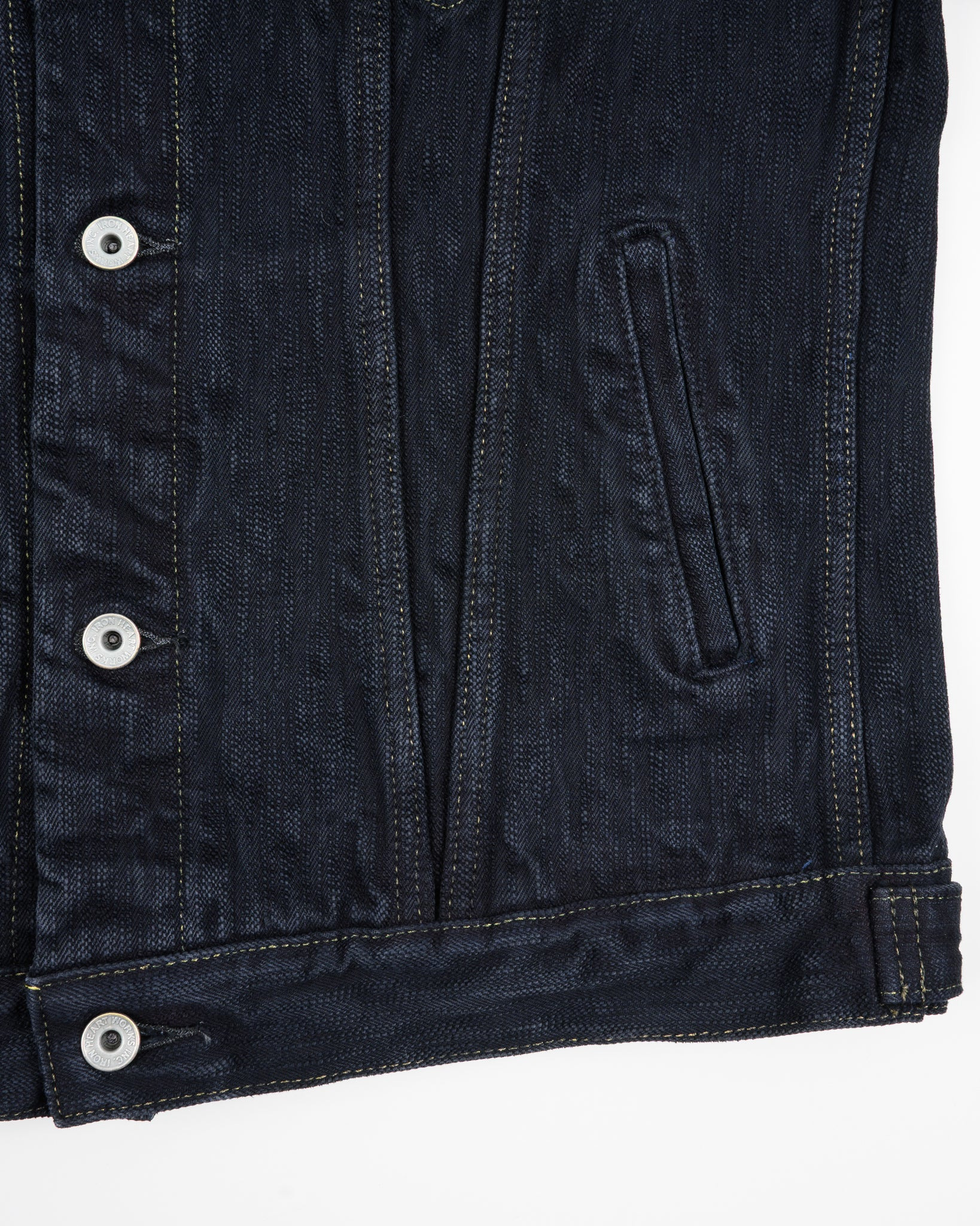 IH-526J-SLBod 16oz Slubby Selvedge Denim Type III Jacket - Indigo Overdyed Black - 11