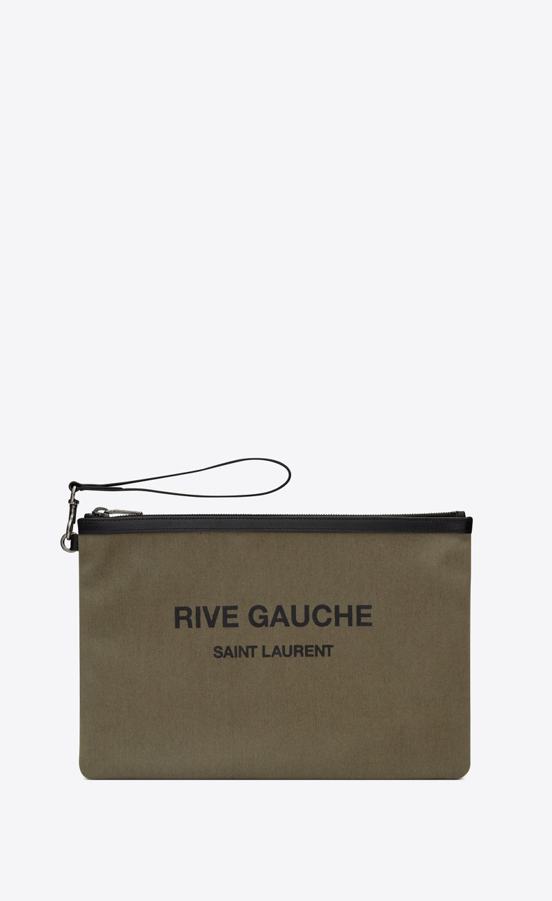 rive gauche zippered pouch in cotton canvas 1