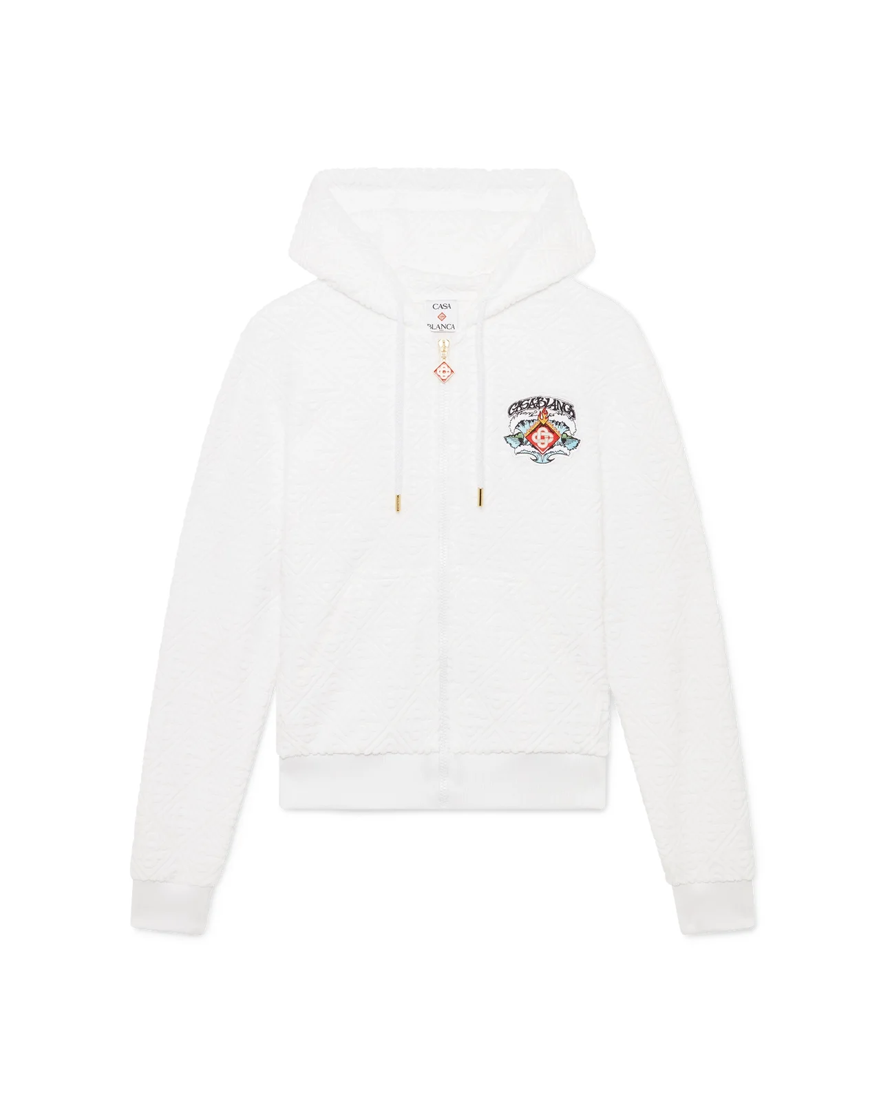 Waves Monogram Towelling Zip-Up Hooded Sweatshirt - 1