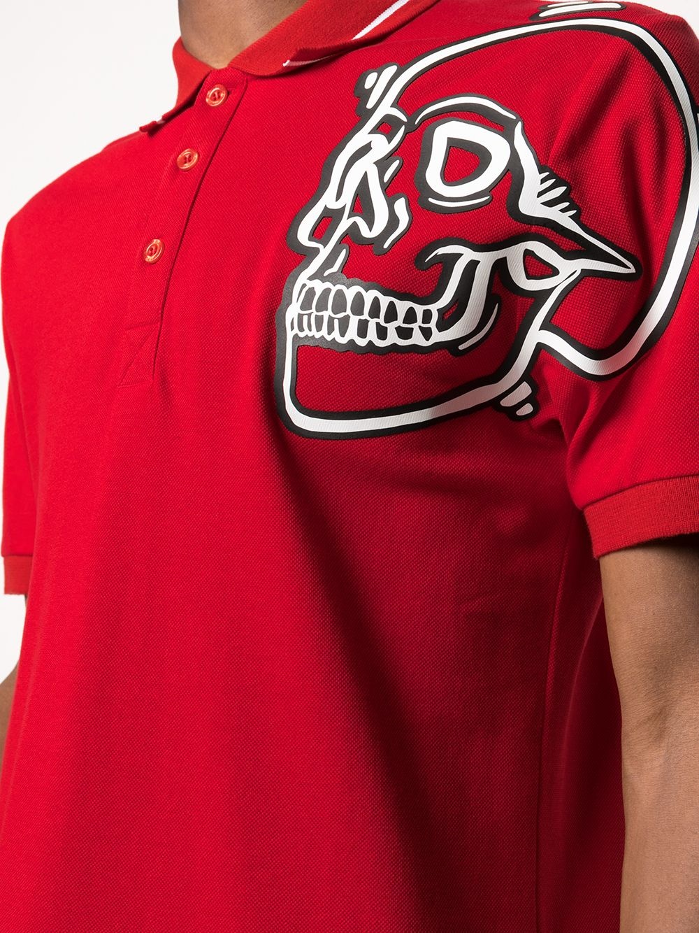 outline skull polo shirt - 5