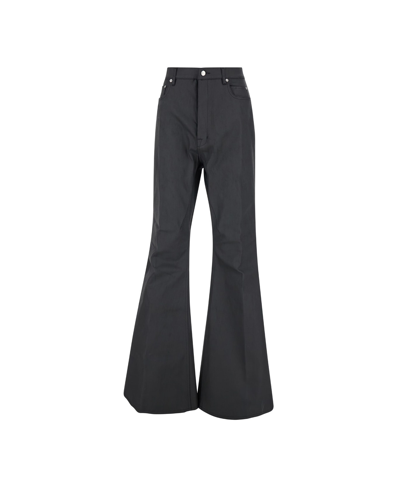 'bolan' Black Bootcut Pants In Stretch Cotton Man - 1