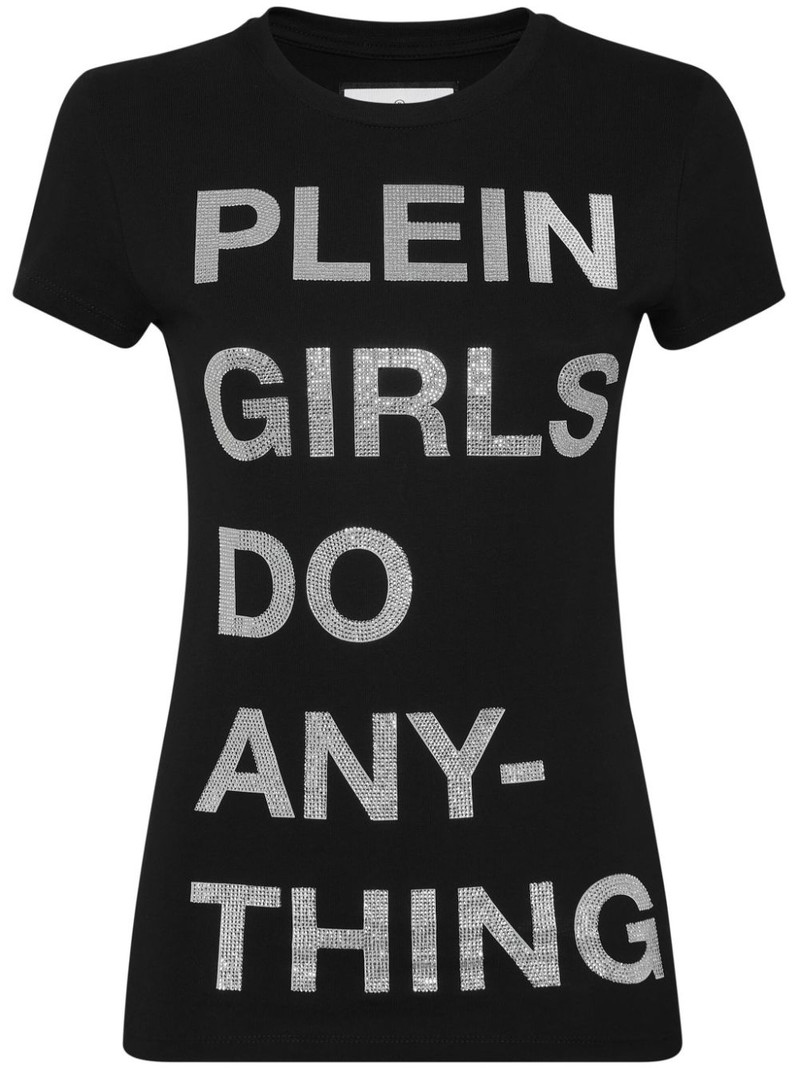 slogan-print T-shirt 1