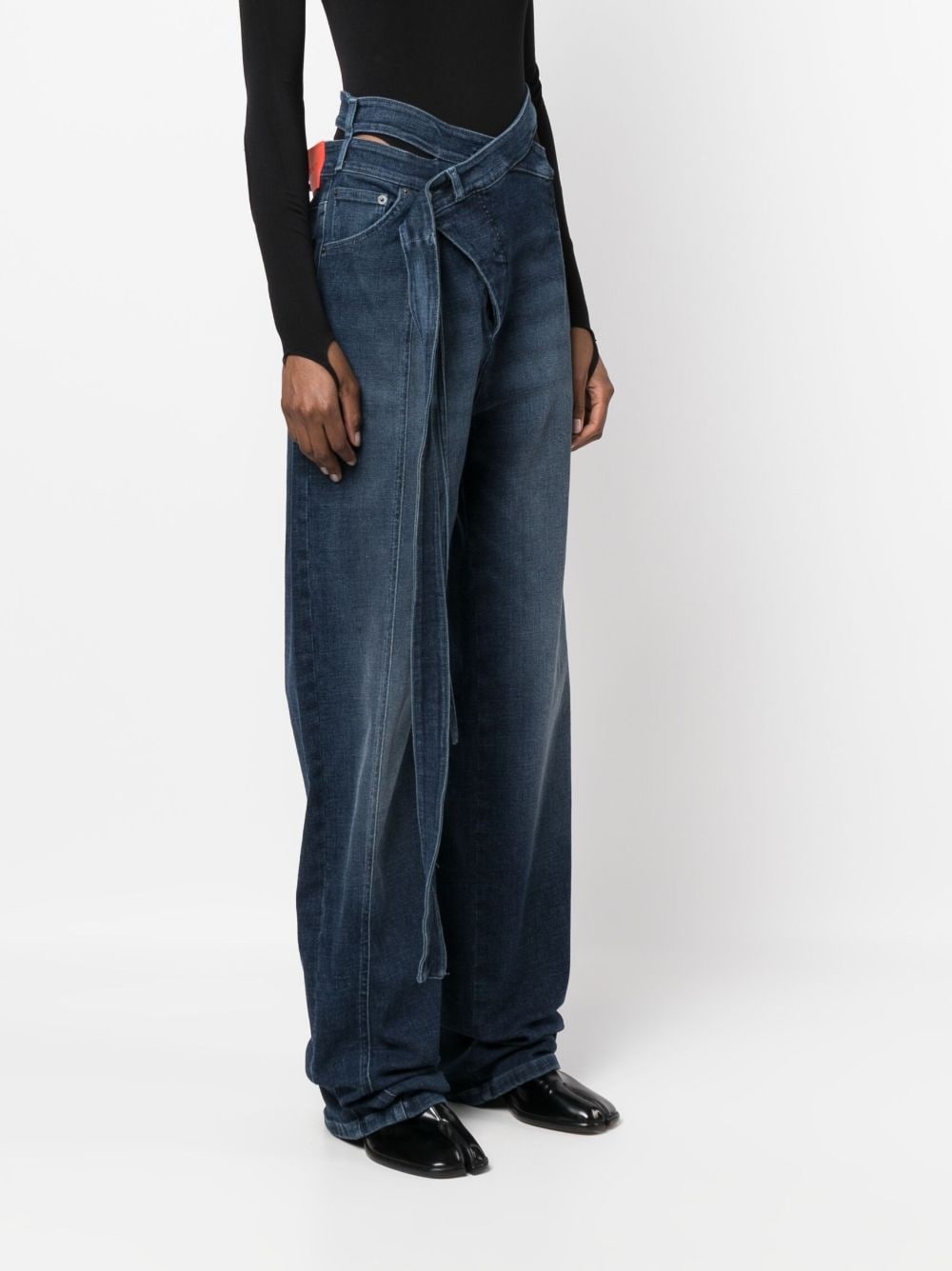 OTTOLINGER wrap-style cut-out straight-leg jeans | REVERSIBLE
