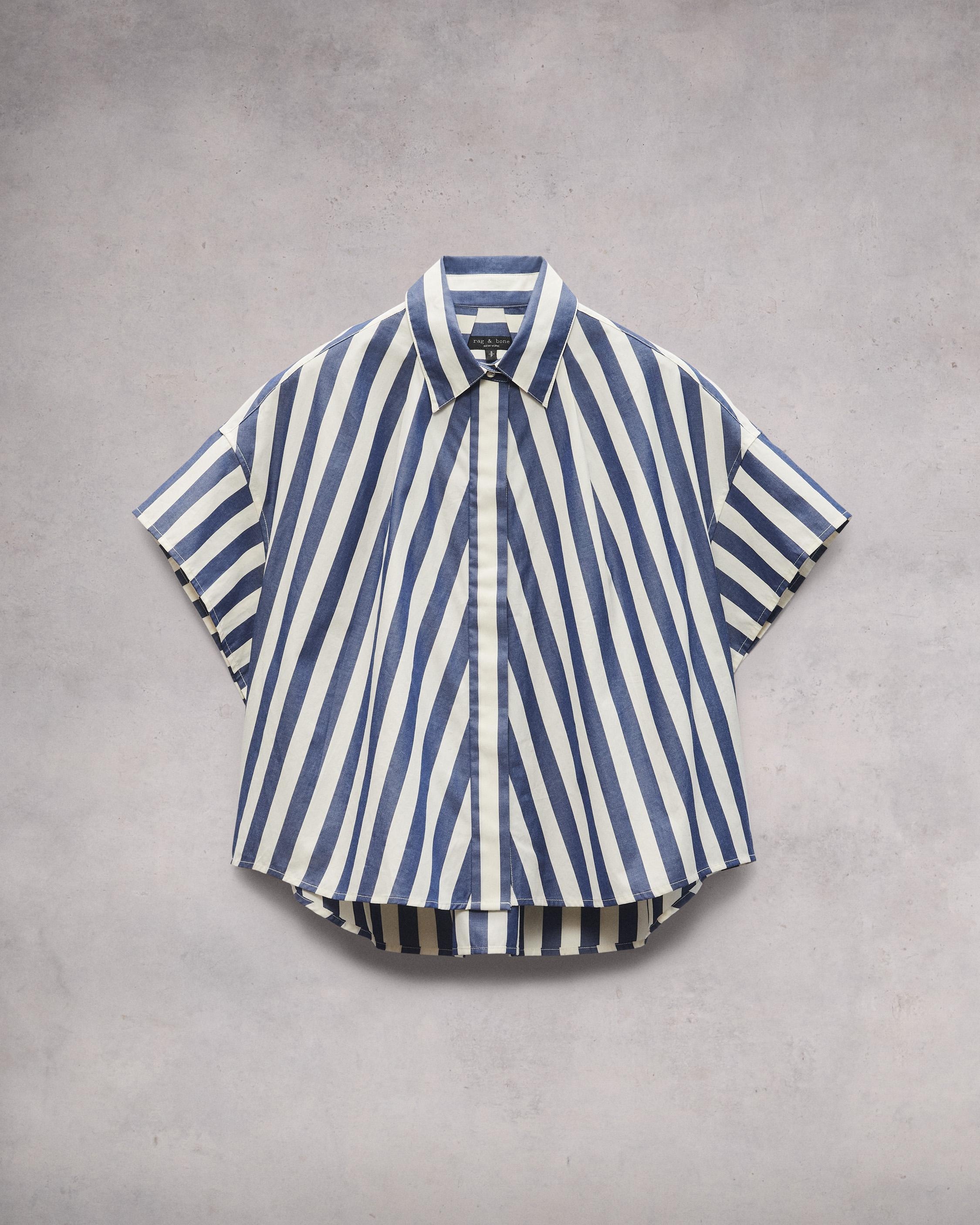 Striped cotton poplin shirt