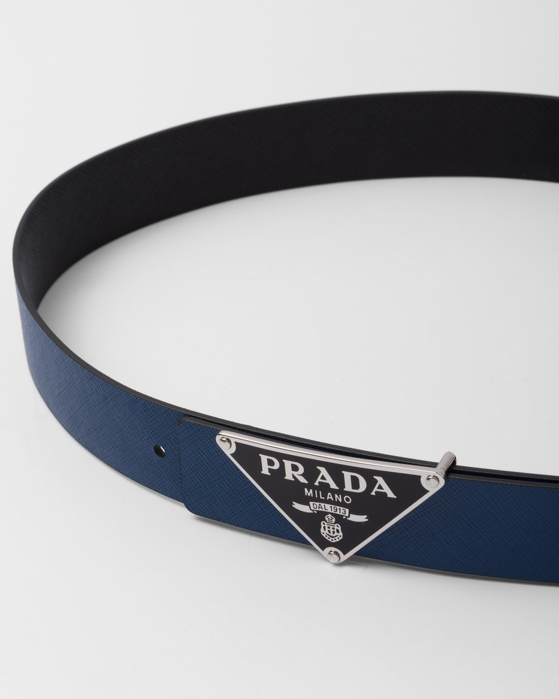 Prada Reversible Saffiano leather belt strap outlook
