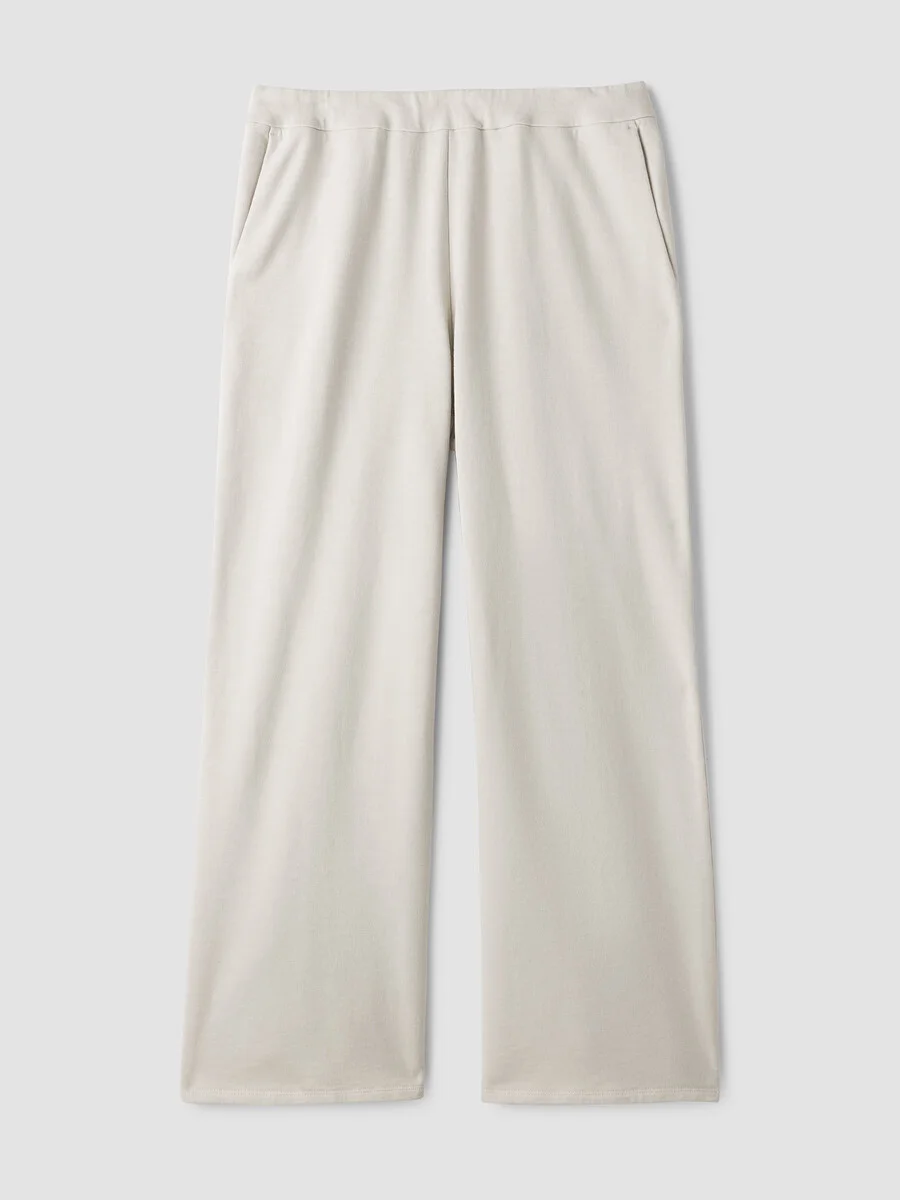 Garment-Dyed Organic Cotton Terry Wide-Leg Pant - 1