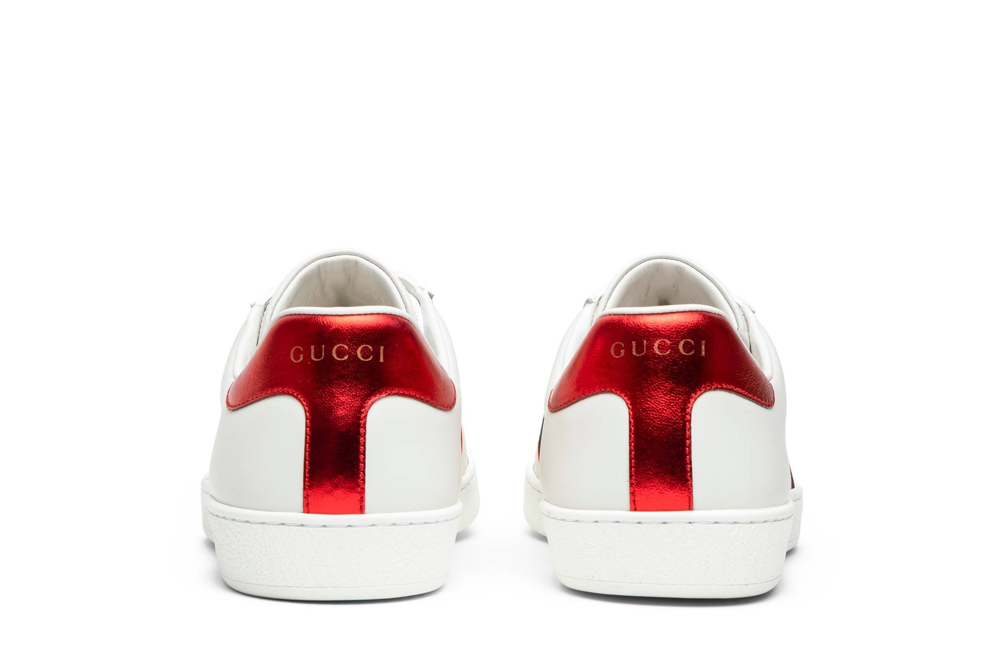 Gucci Stripe Leather Sneaker 'White Red Black' - 6