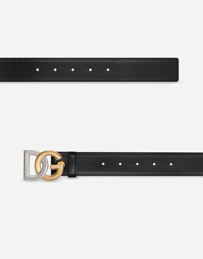 Dolce & Gabbana Calfskin belt with double-plated DG logo outlook