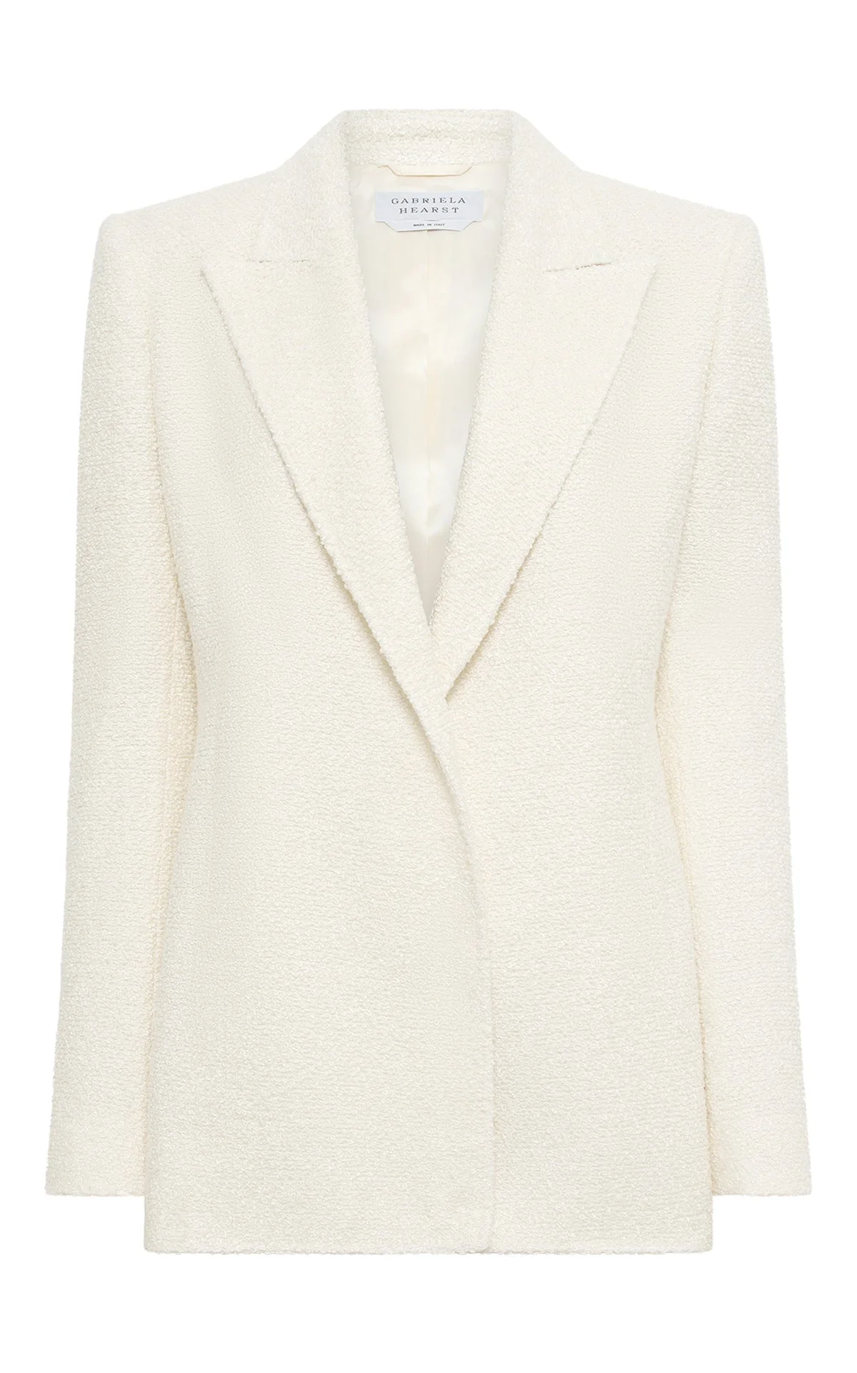 Mairi Blazer in Ivory Silk Boucle - 1