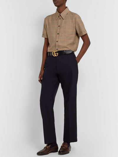 GUCCI Micro-Checked Wool and Cotton-Blend Shirt outlook