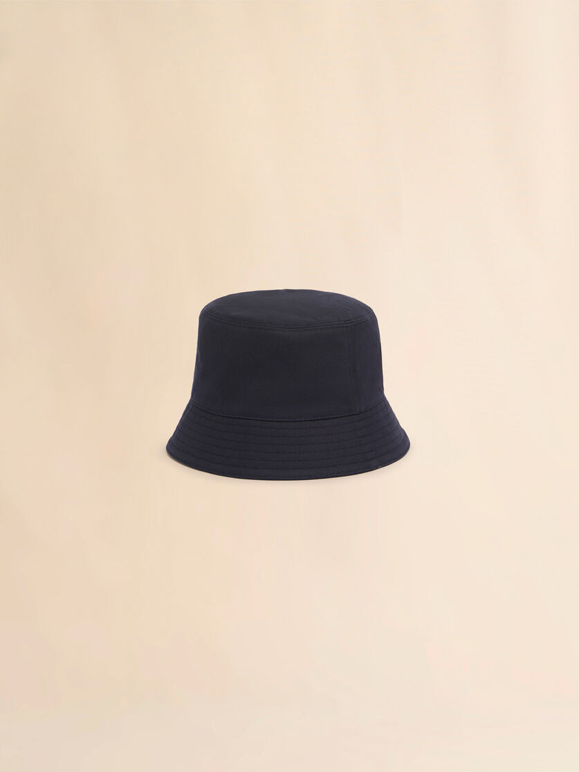 DEEP BLUE ORGANIC GABARDINE BUCKET HAT WITH TRUNKAROO PATCH - 3