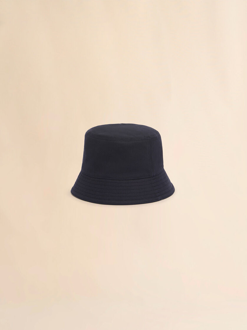 DEEP BLUE ORGANIC GABARDINE BUCKET HAT WITH TRUNKAROO PATCH 3