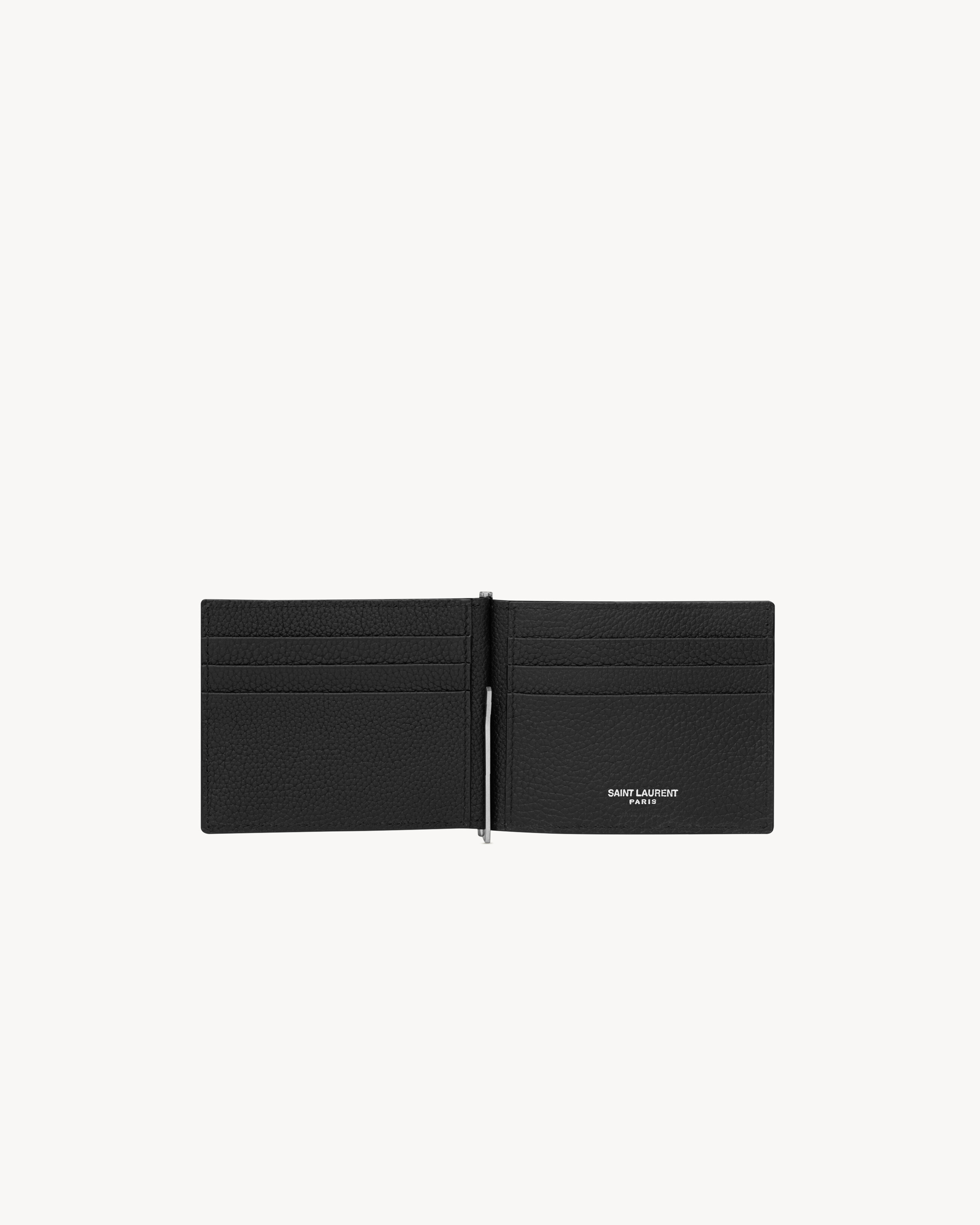 CASSANDRE SHADOW SAINT LAURENT BILL CLIP WALLET IN GRAINED LEATHER - 3