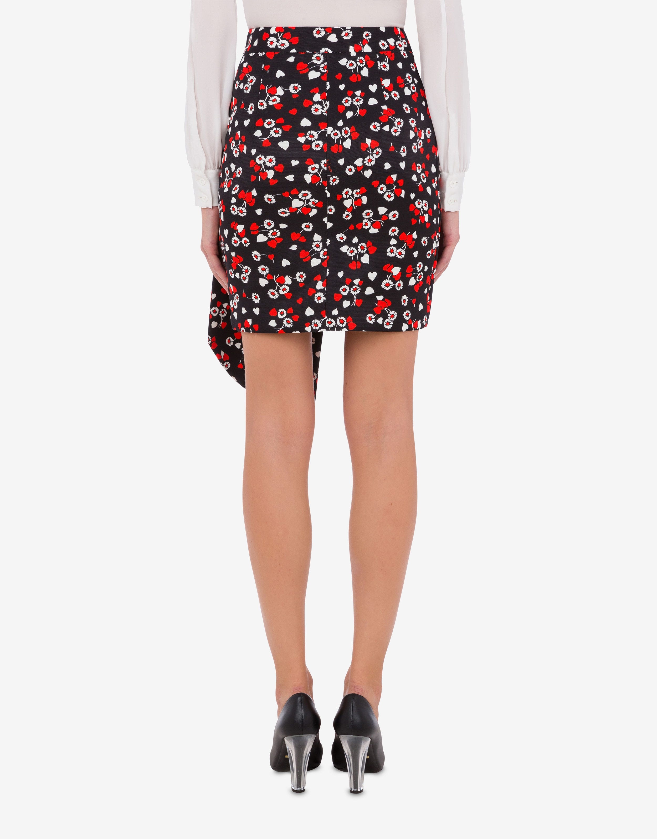 ALL-OVER HEARTS & FLOWERS OTTOMAN MINI SKIRT - 3
