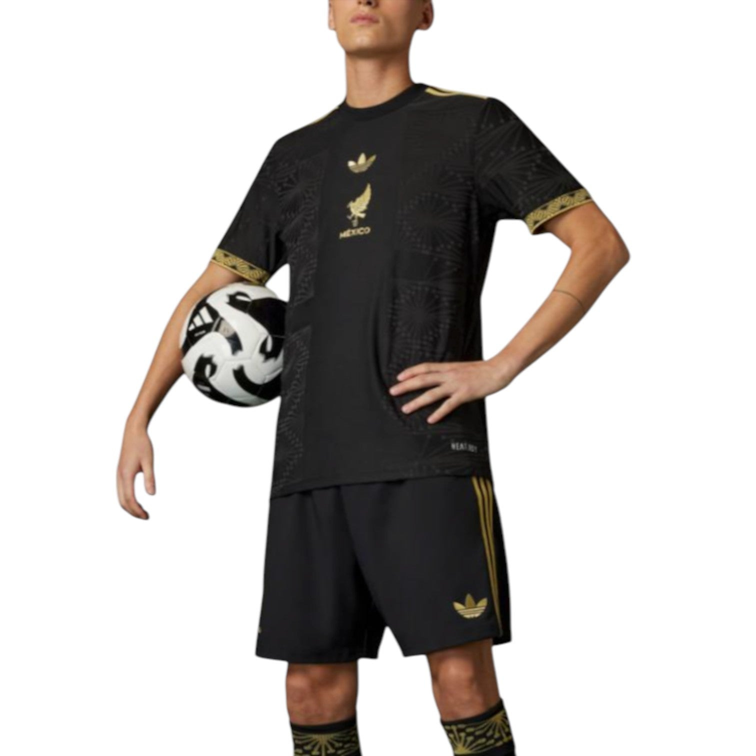 adidas x Mexico Gold Jersey Slim Fit 'Black' JF2639 - 2