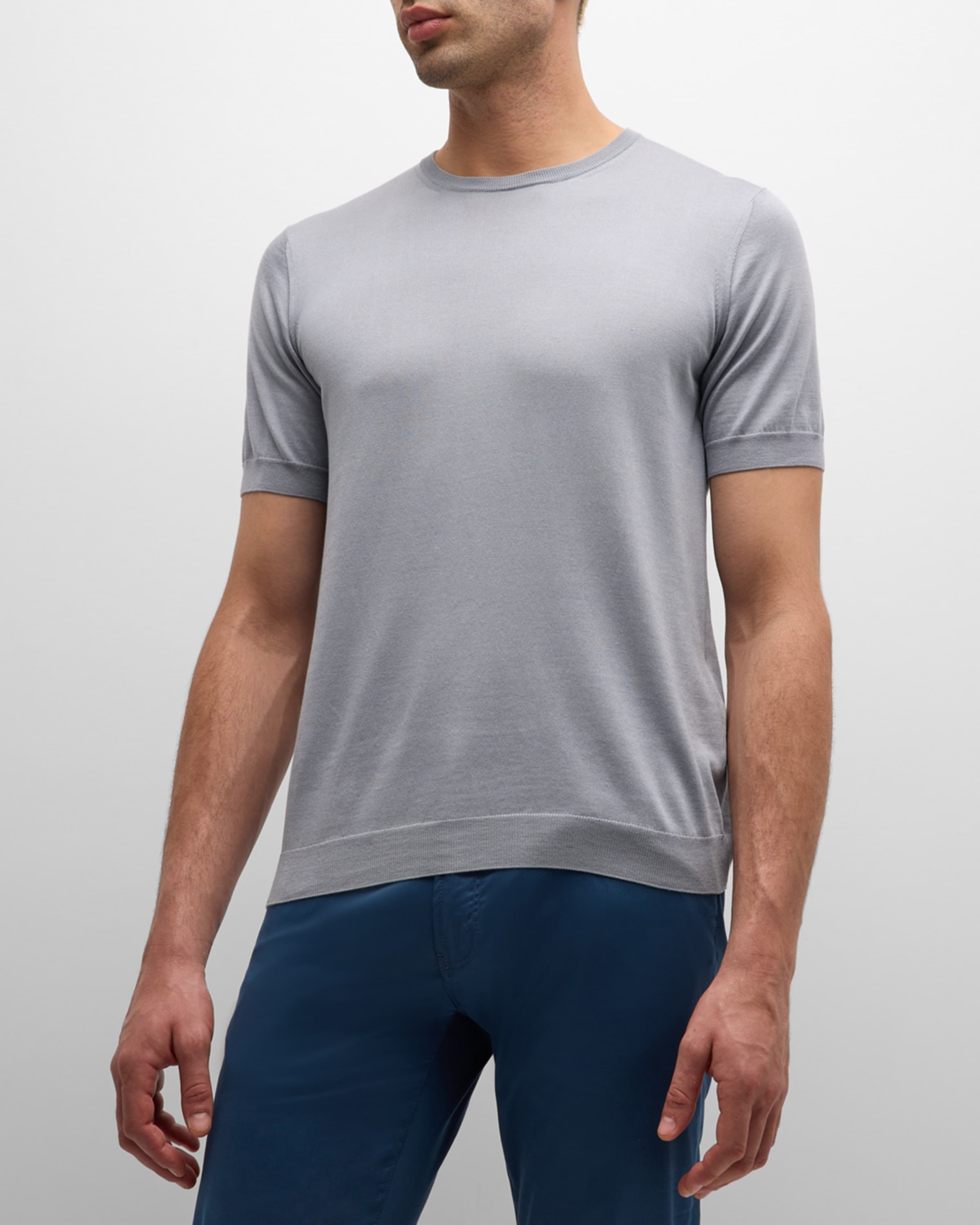 Men's Silk-Cotton Crew T-Shirt - 2