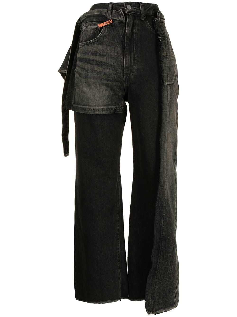 patchwork wide-leg jeans - 1