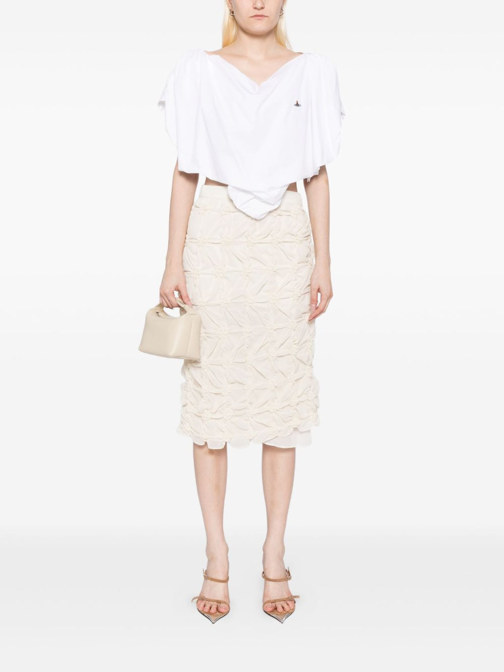 scrunched chiffon skirt - 2