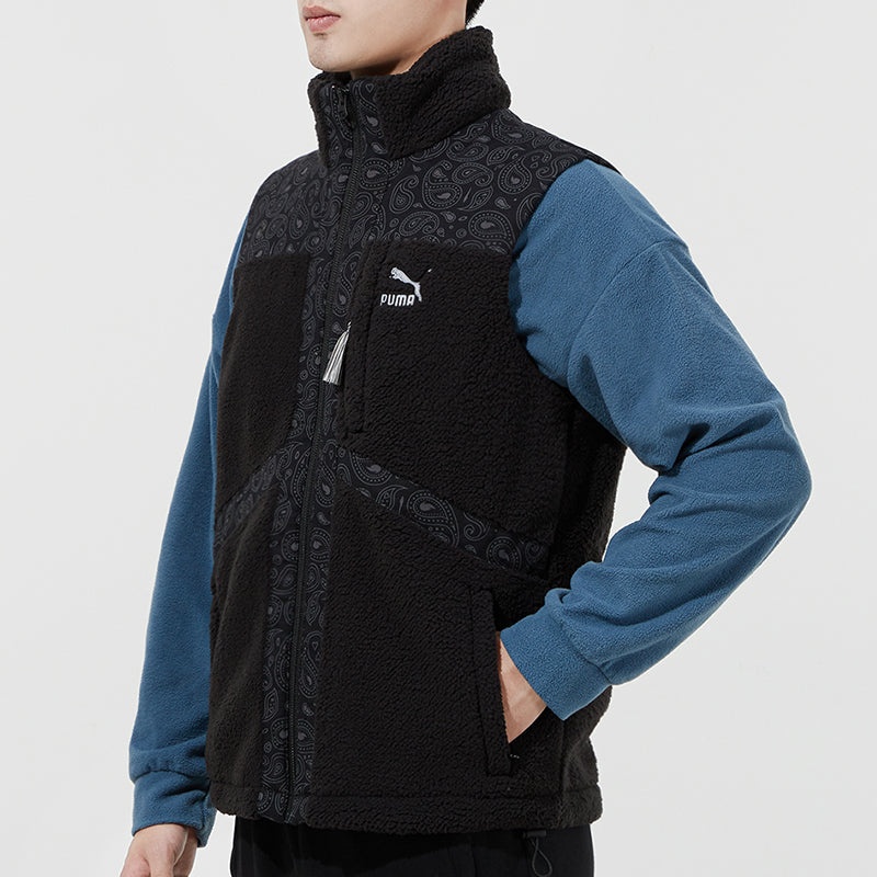 PUMA Paisley Woven Sherpa Vest 'Black' 534977-01 - 5