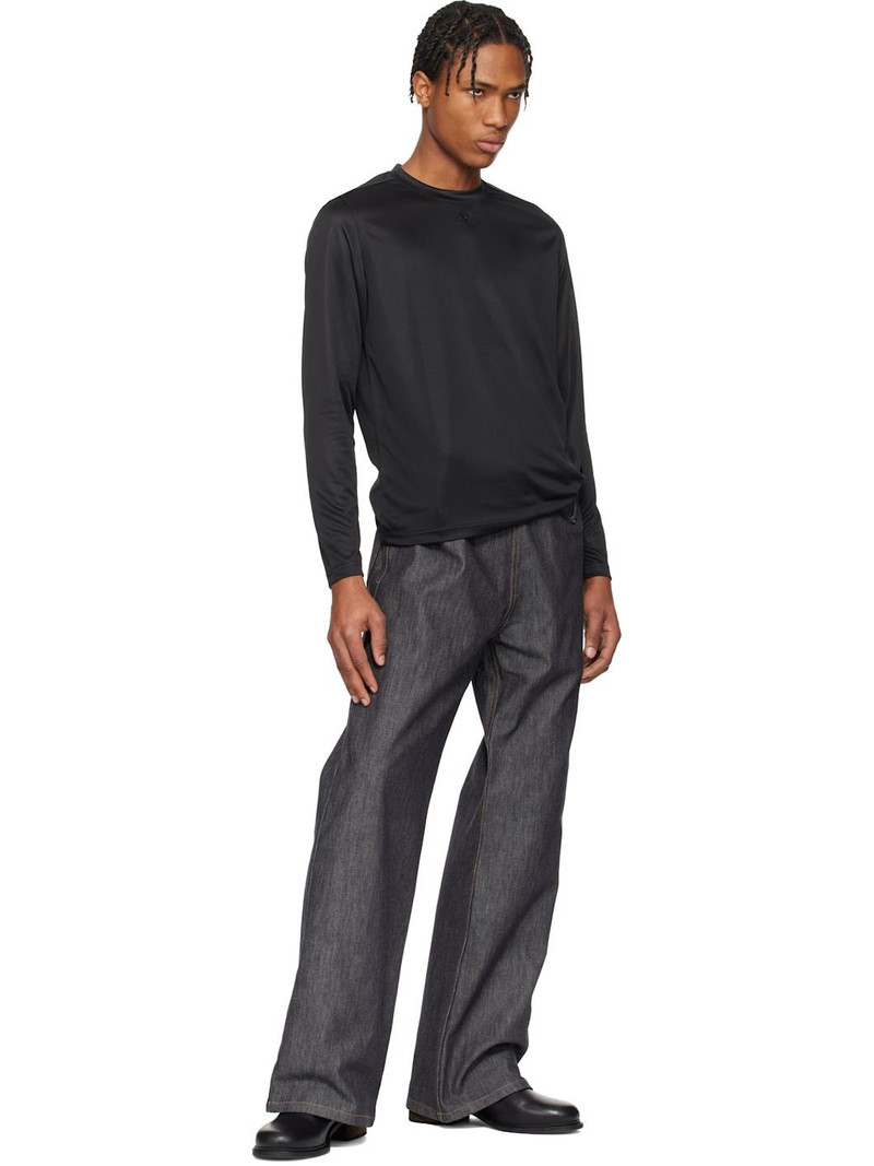 courrèges Black Football Jersey T-shirt outlook