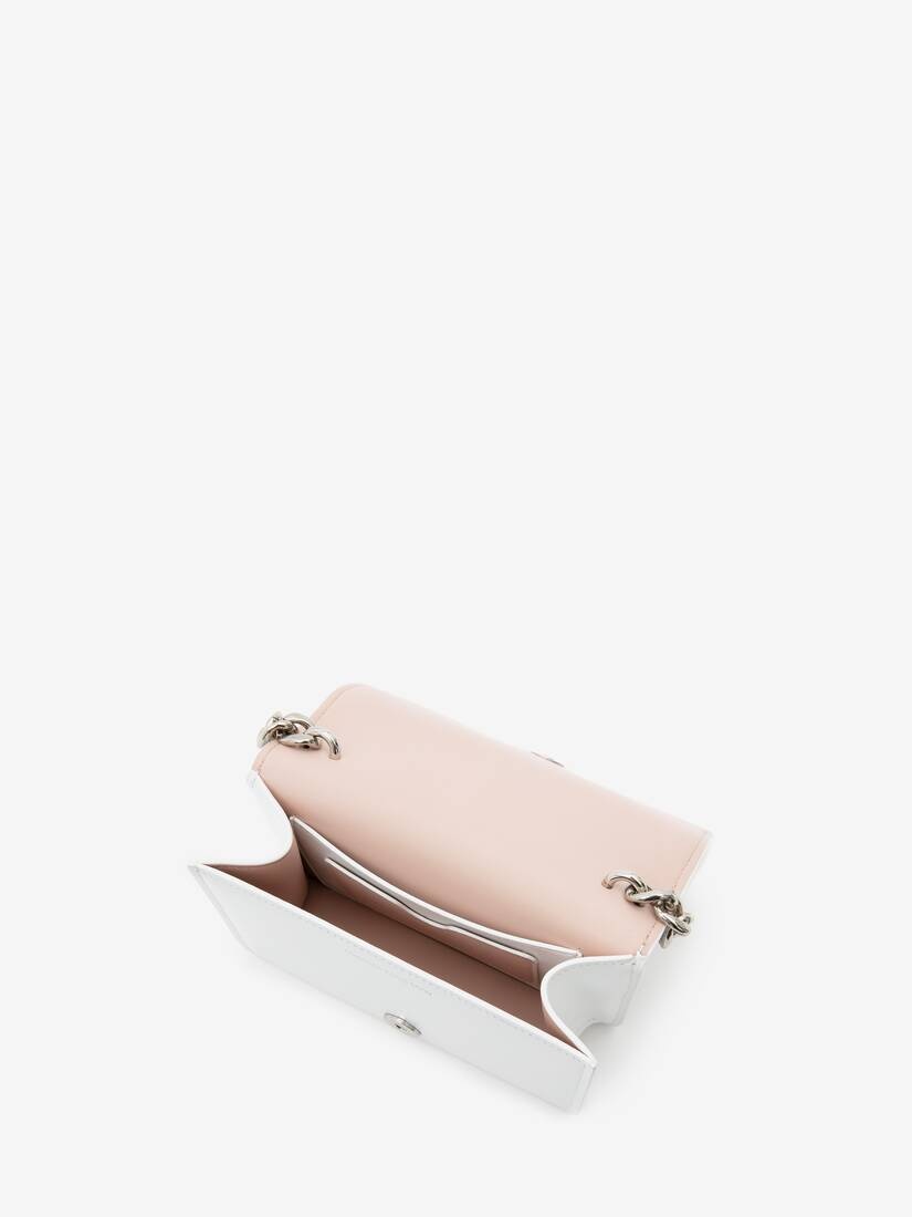 The Four Ring Mini With Chain in White - 4