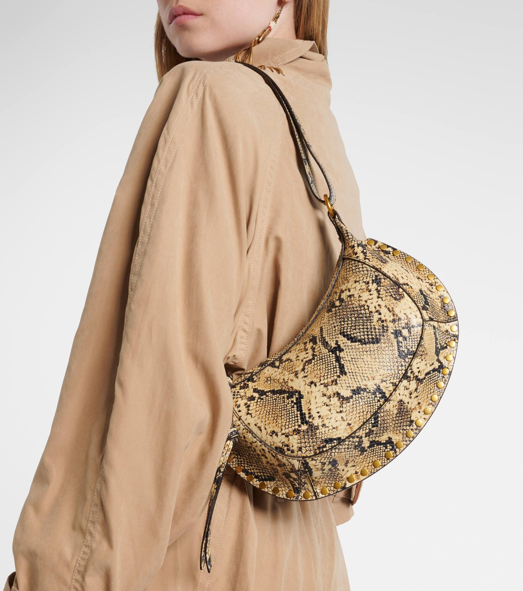 Oskan Moon snake-effect leather shoulder bag - 2