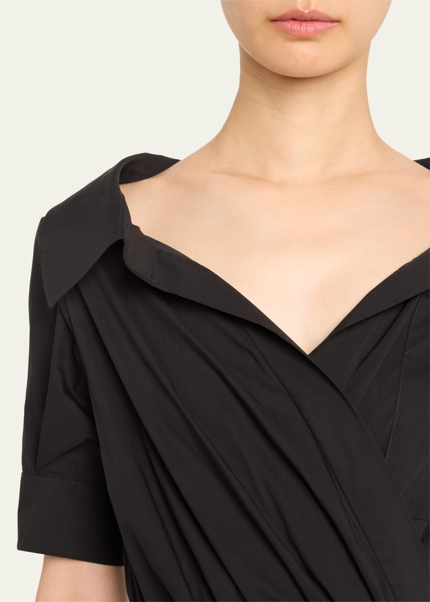 Lydia Short-Sleeve Midi Wrap Shirtdress - 5