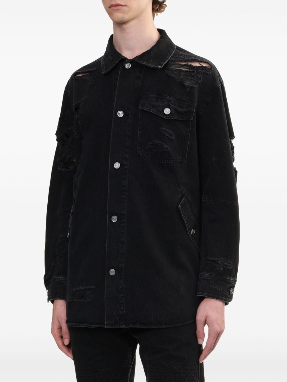 distressed-effect shirt - 3