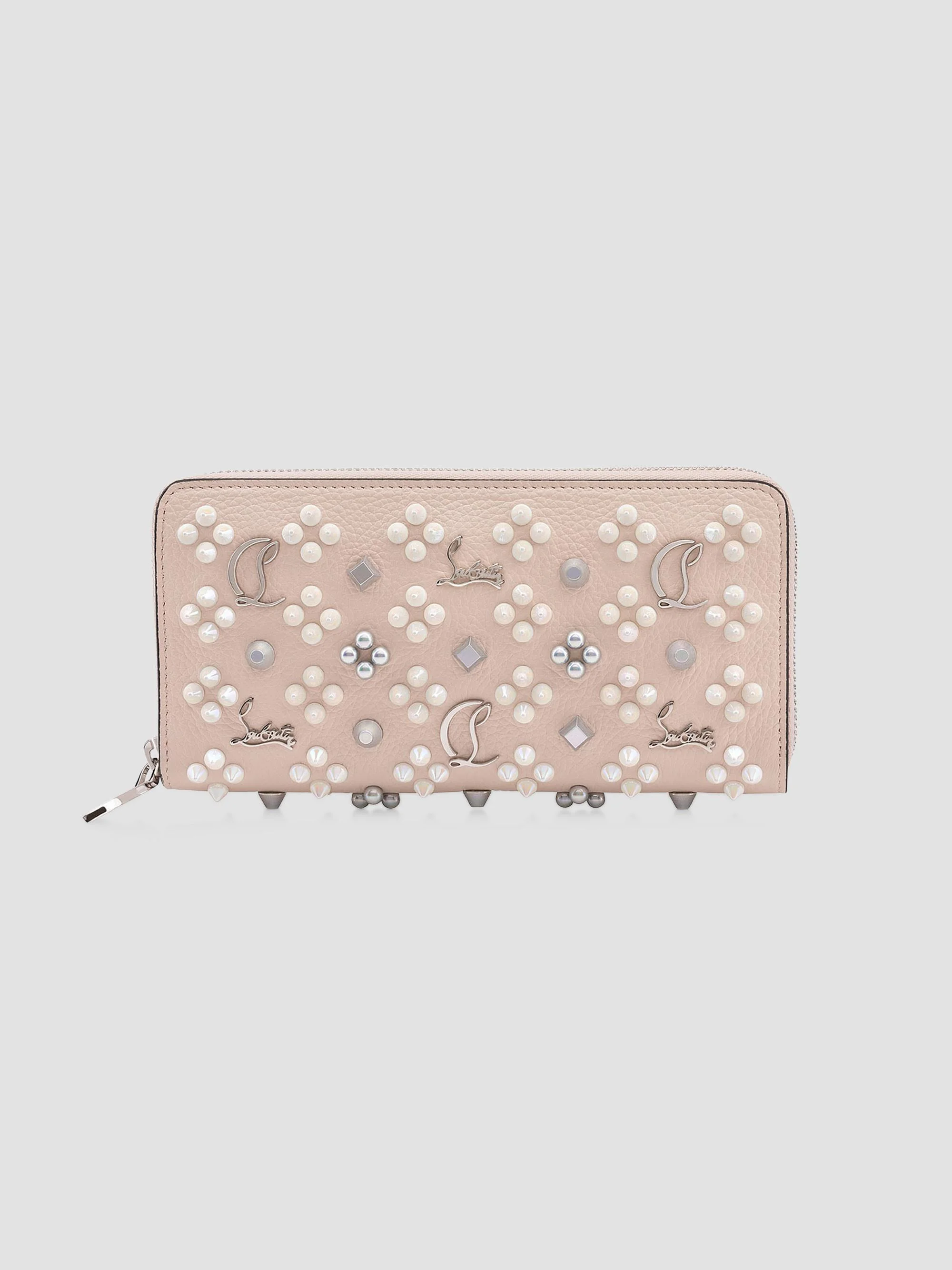 Women's Pannettone Spike Leather Wallet - Leche - 1