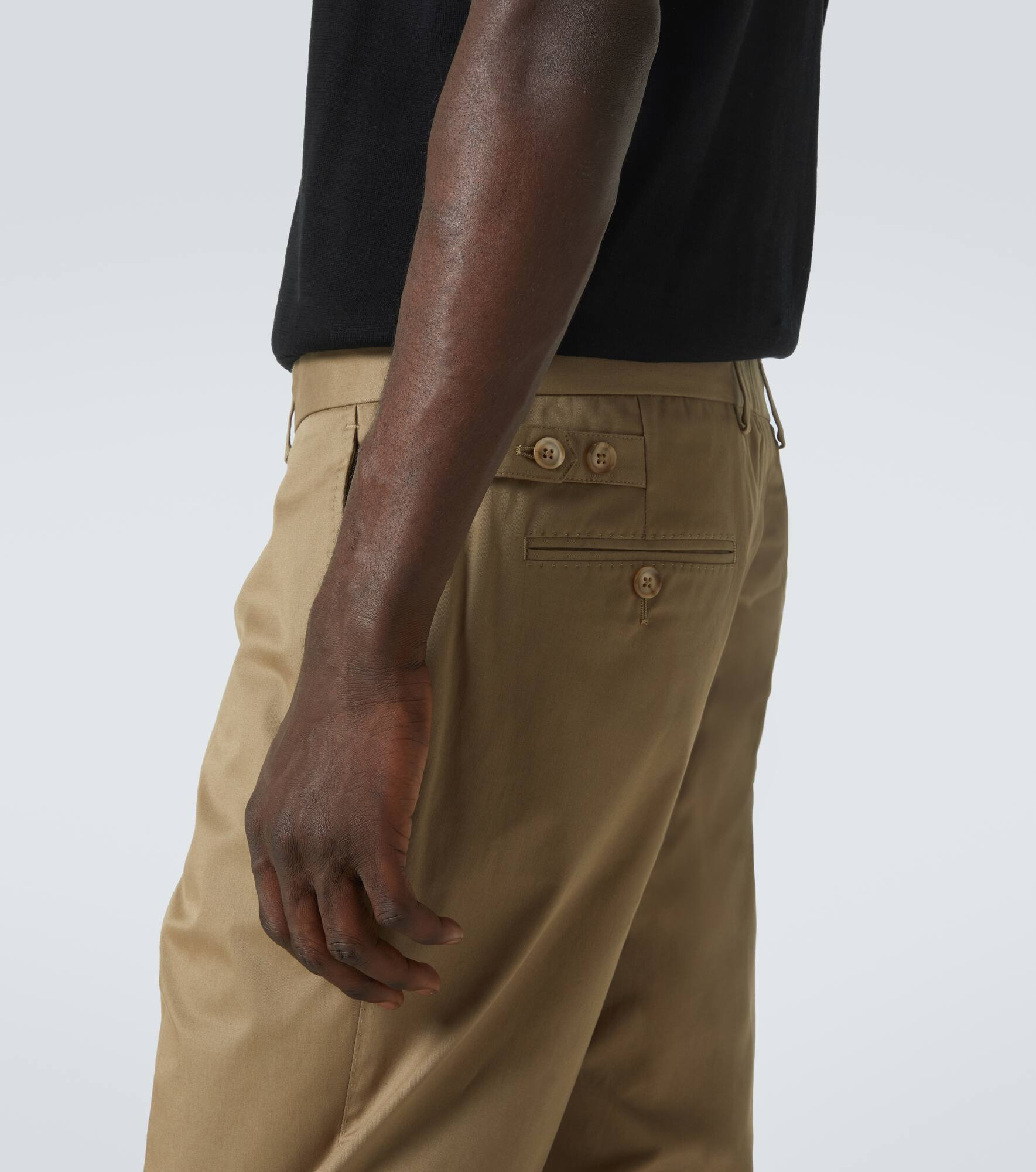 High-rise cotton-blend chinos - 6