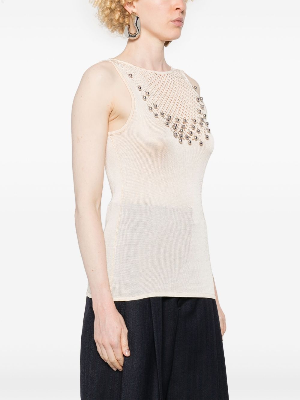 bead-embellished knitted top - 3