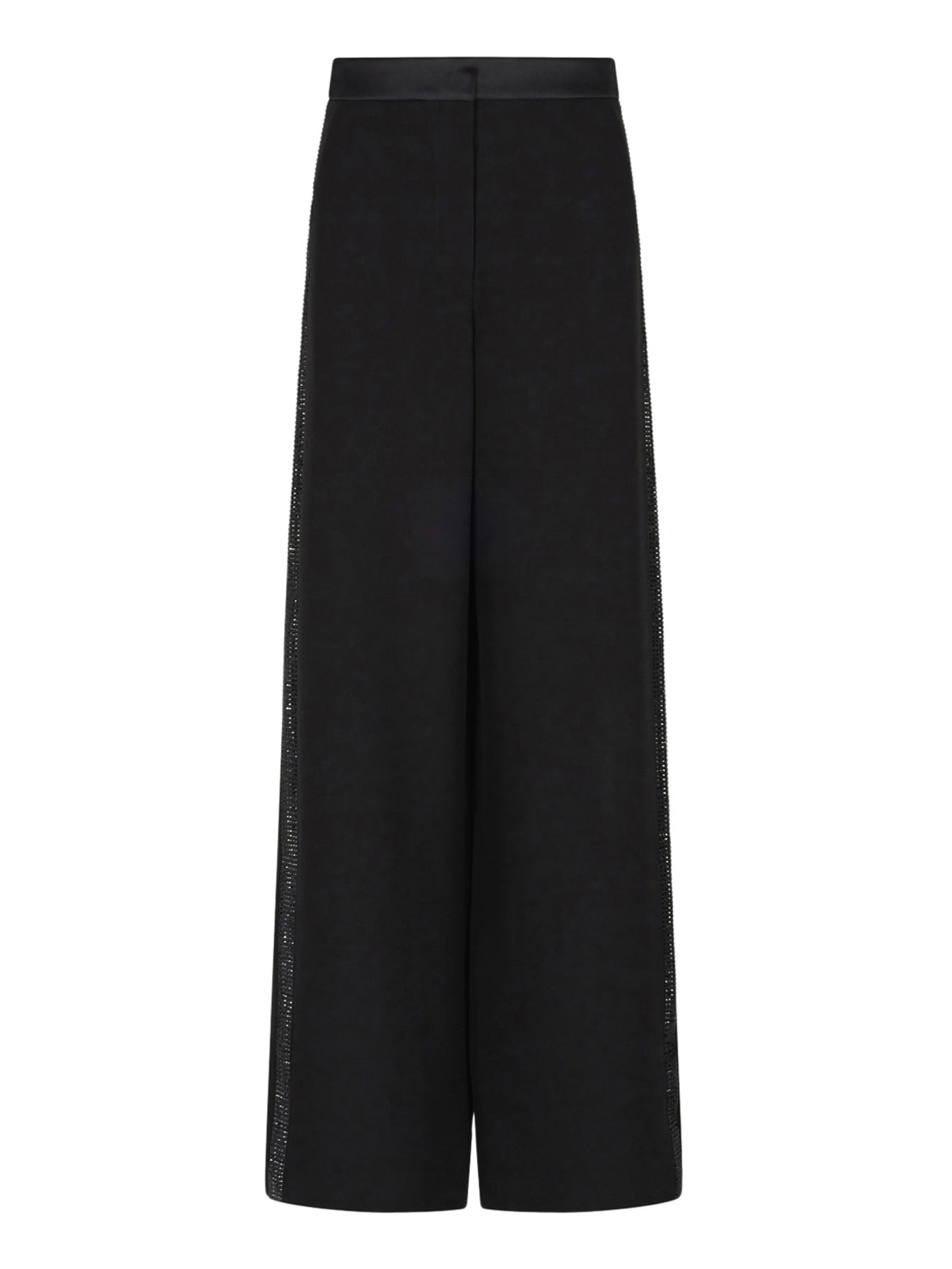 WIDE SILK TROUSERS WITH RHINESTONE DETAIL - 2