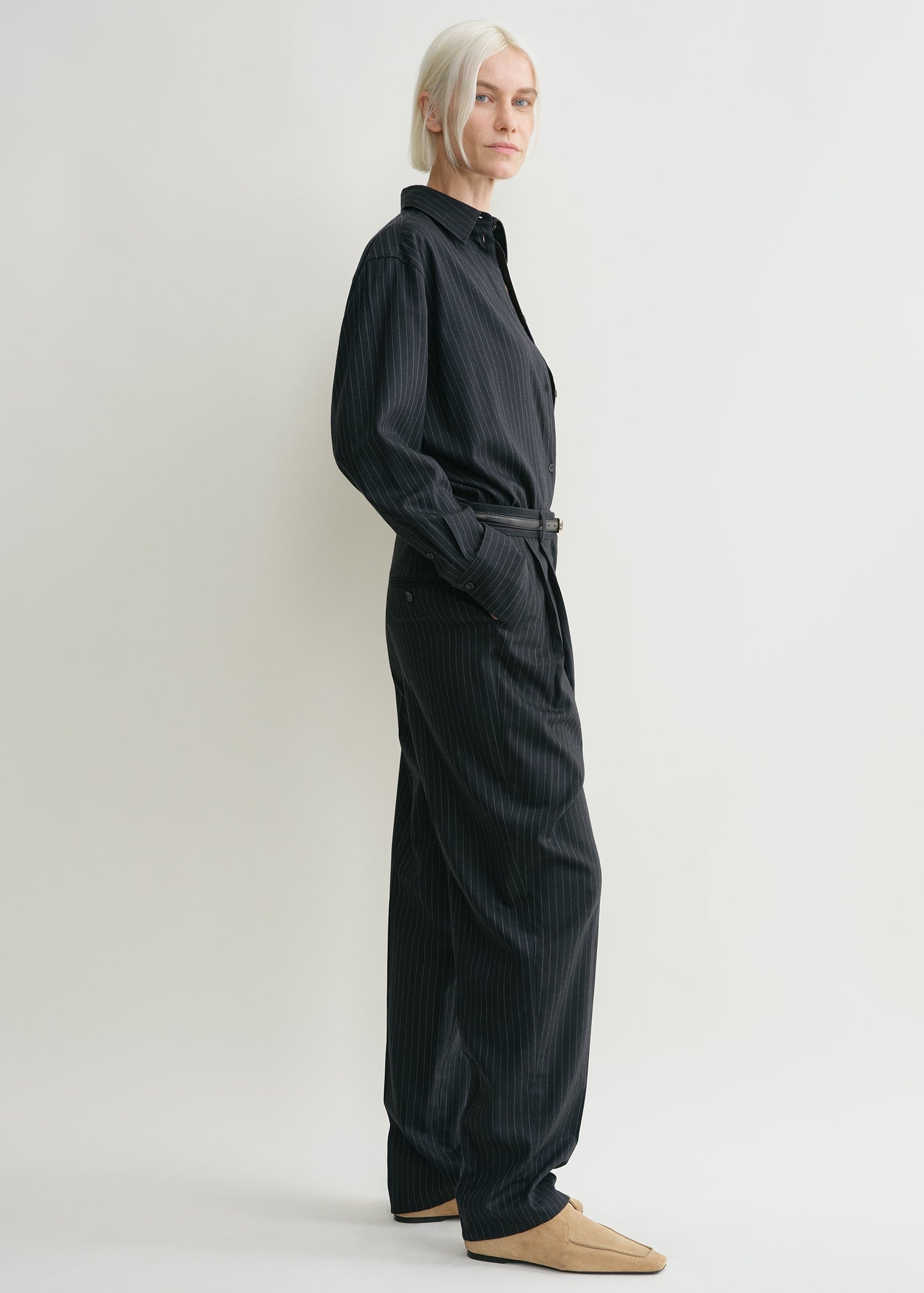 Tailored pinstriped trousers navy - 4