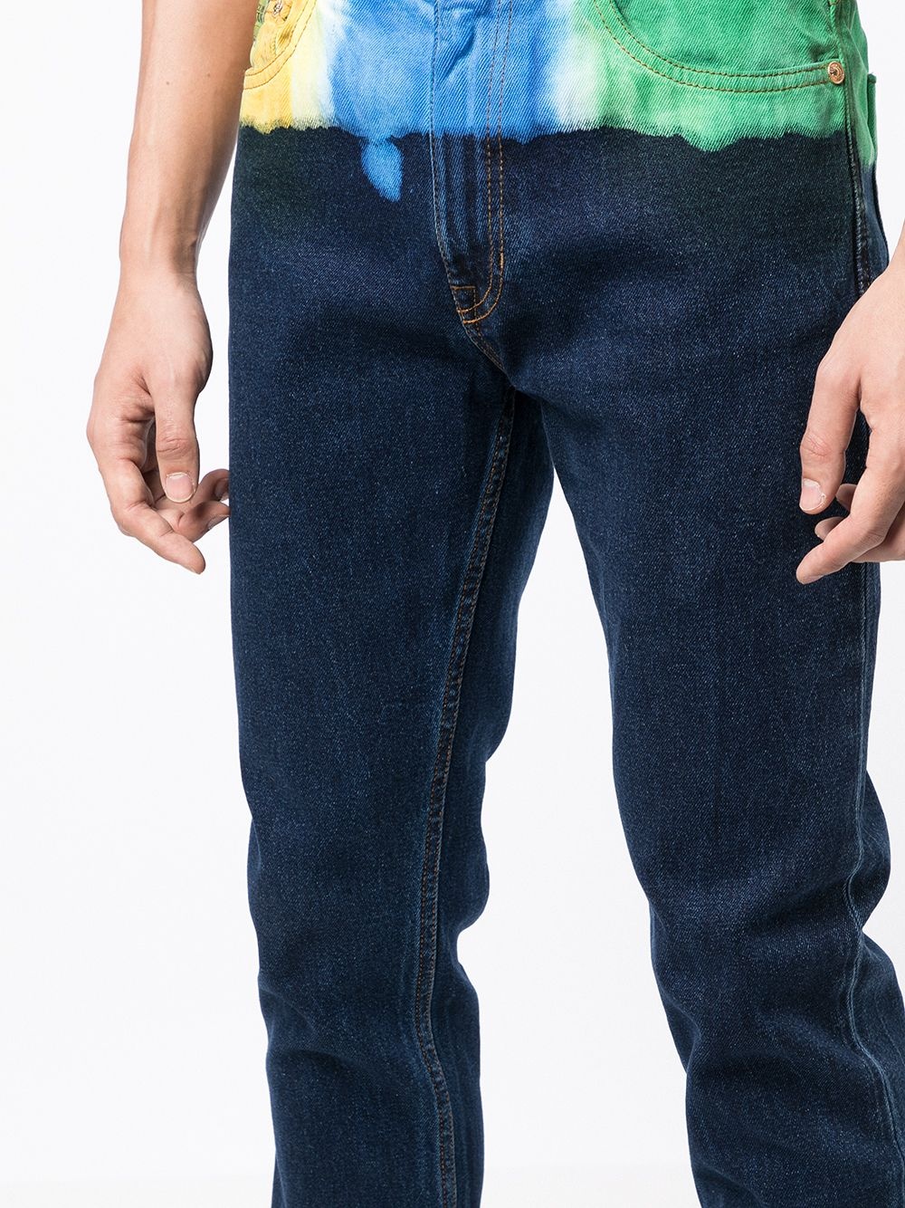 colour-block slim-fit jeans - 5