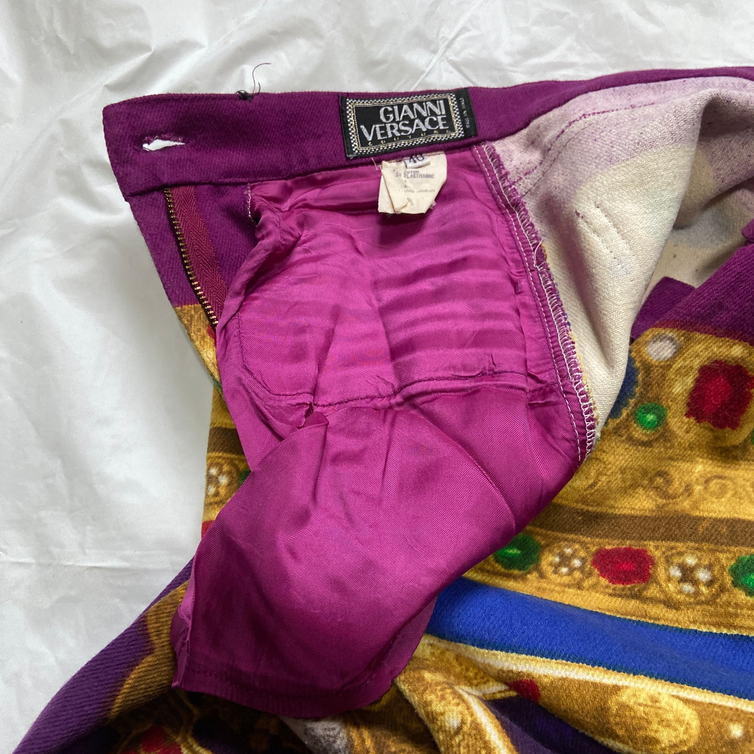 Versace fw91 le madonna cross gothic trompe l'oeil jeans - 16