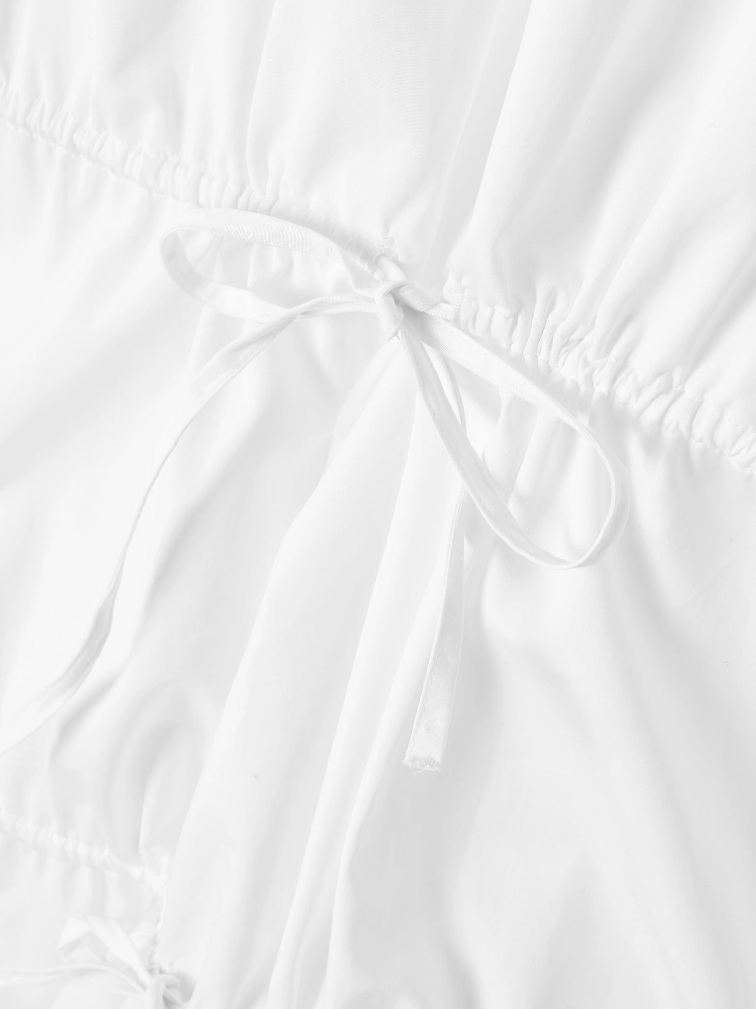 Gathered cotton-poplin mini dress White - 4