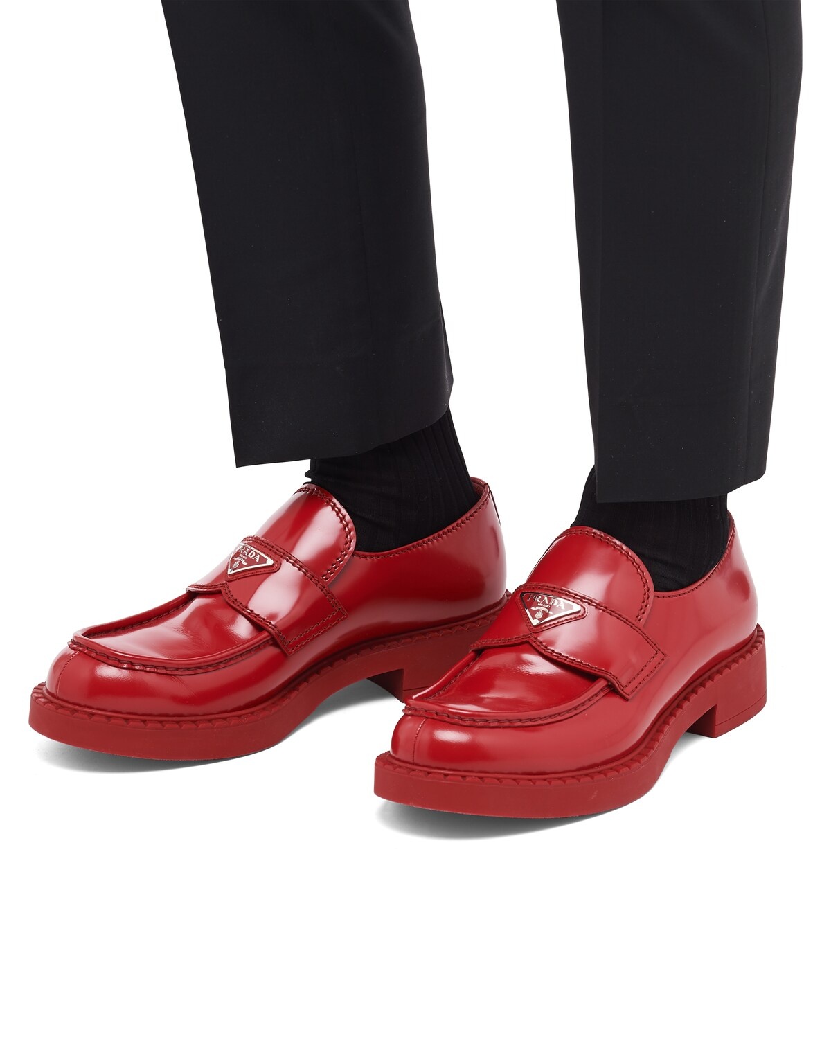 Chocolate brushed leather loafers - 5