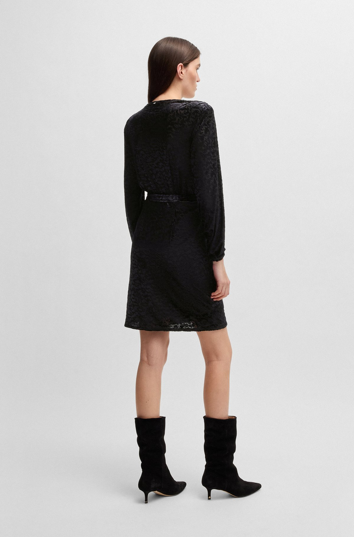 WRAP DRESS IN BURNOUT JERSEY - 4