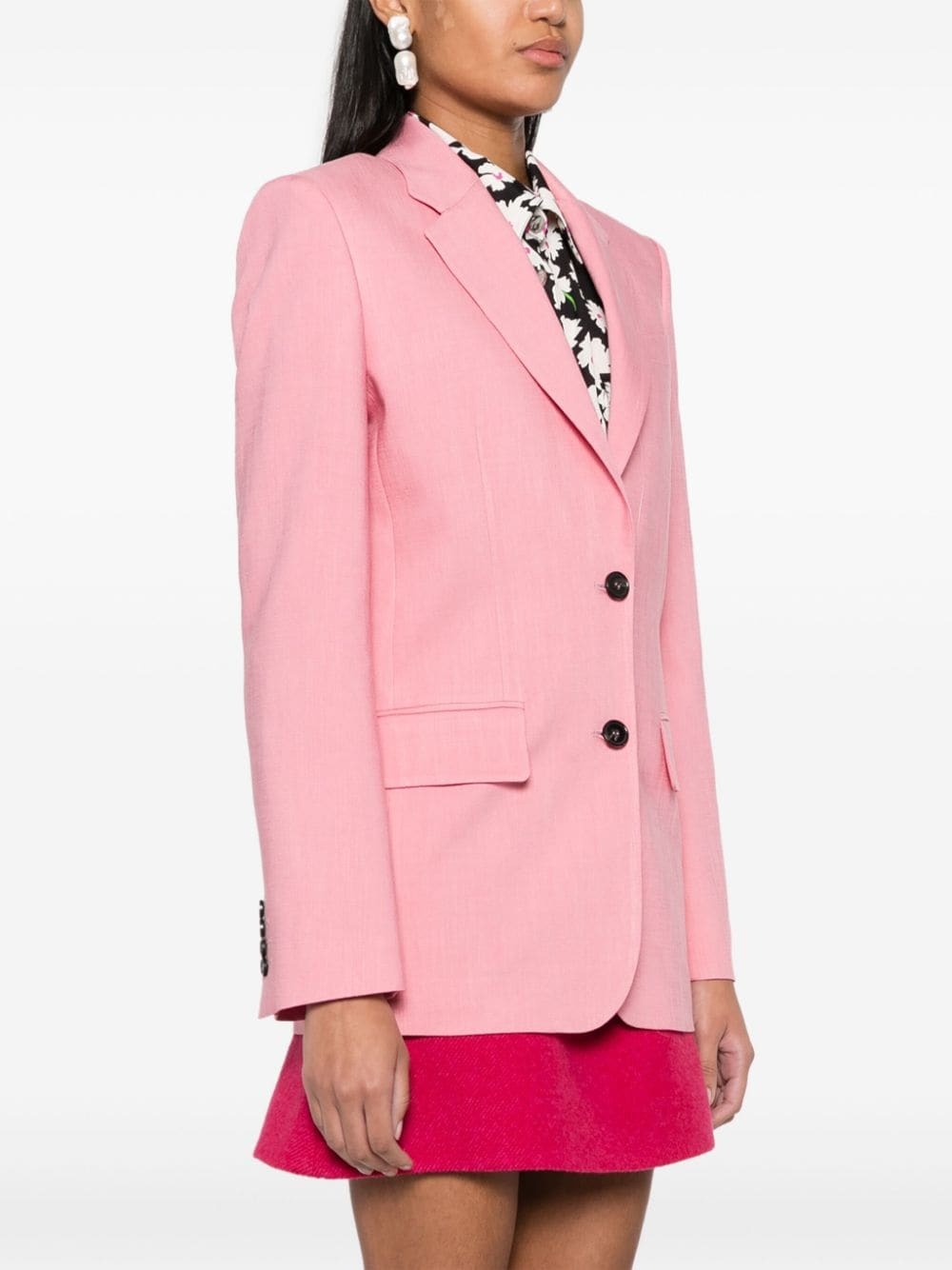 notched-lapels single-breasted blazer - 3