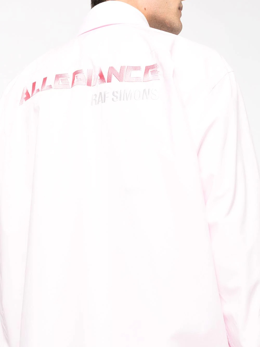 embroidered slogan oversized shirt - 5