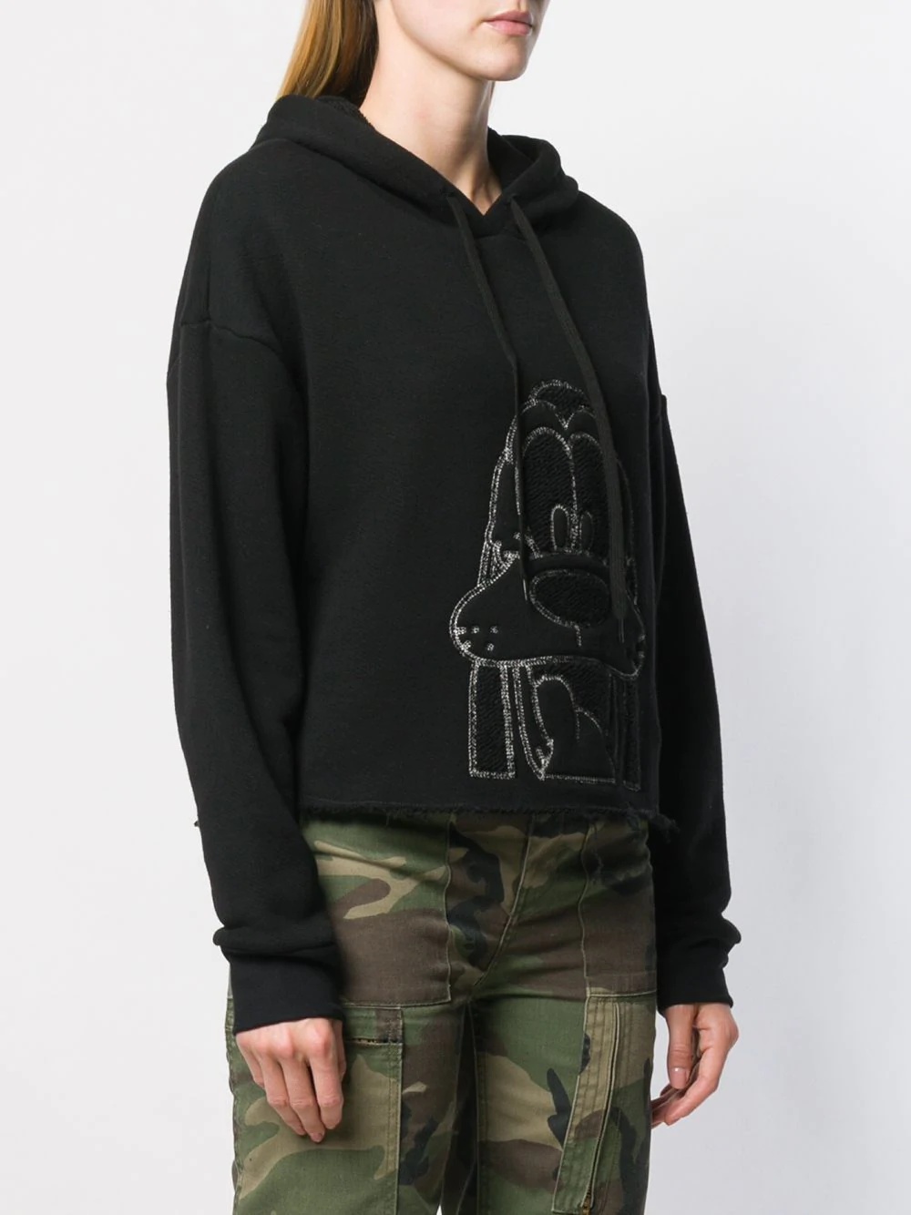 embroidered Pluto cropped hoodie - 3