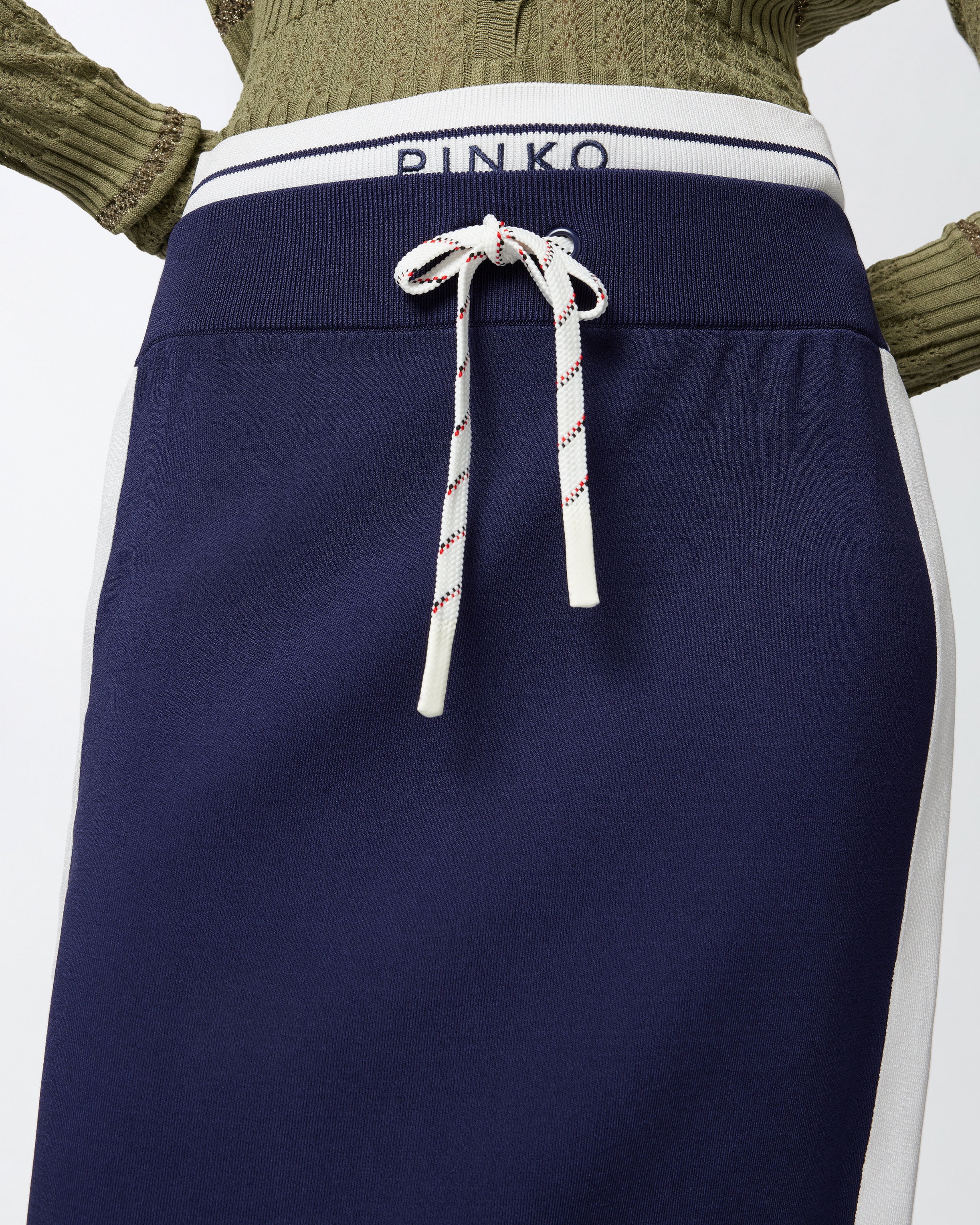 FLEECE PENCIL SKIRT WITH SIDE BAND DETAIL - 5