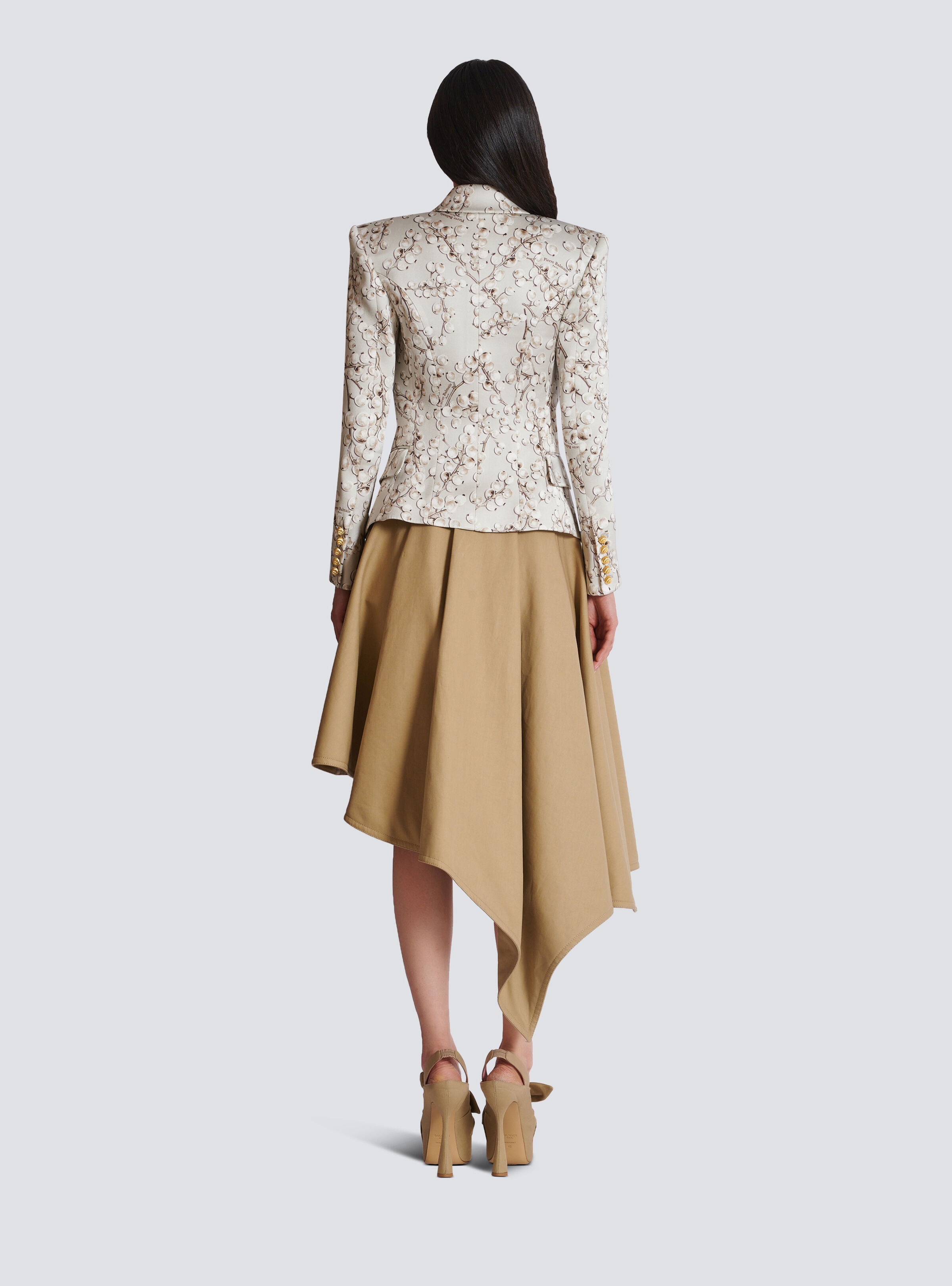 6-button satin jacket with Redcurrant print - 4