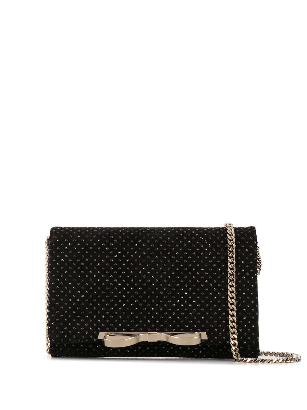 embroidered polka dot bow-detail crossbody bag - 1